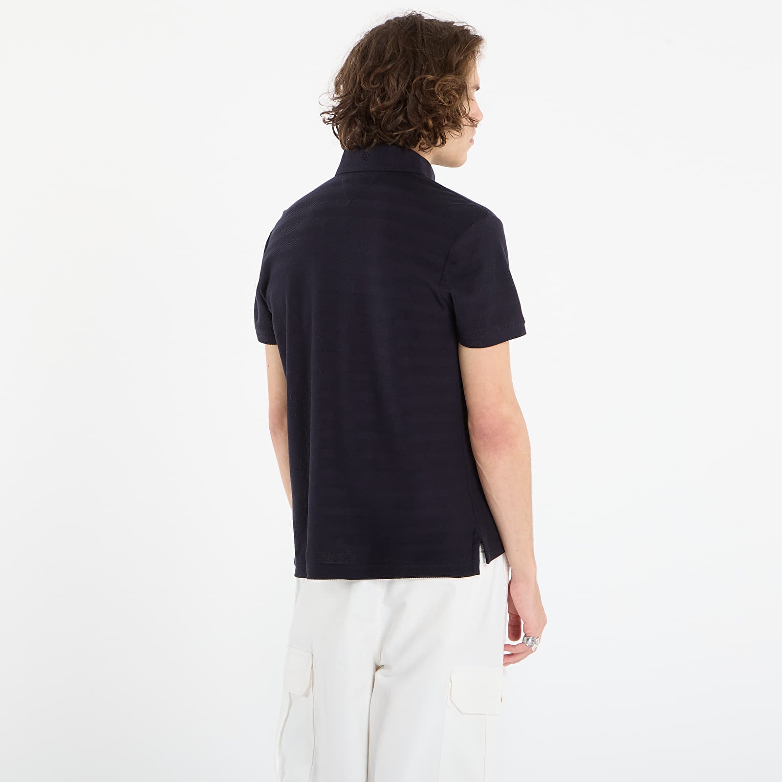 Männer T-Shirts Tommy Hilfiger Ss Herringbone Reg Polo Desert Sky