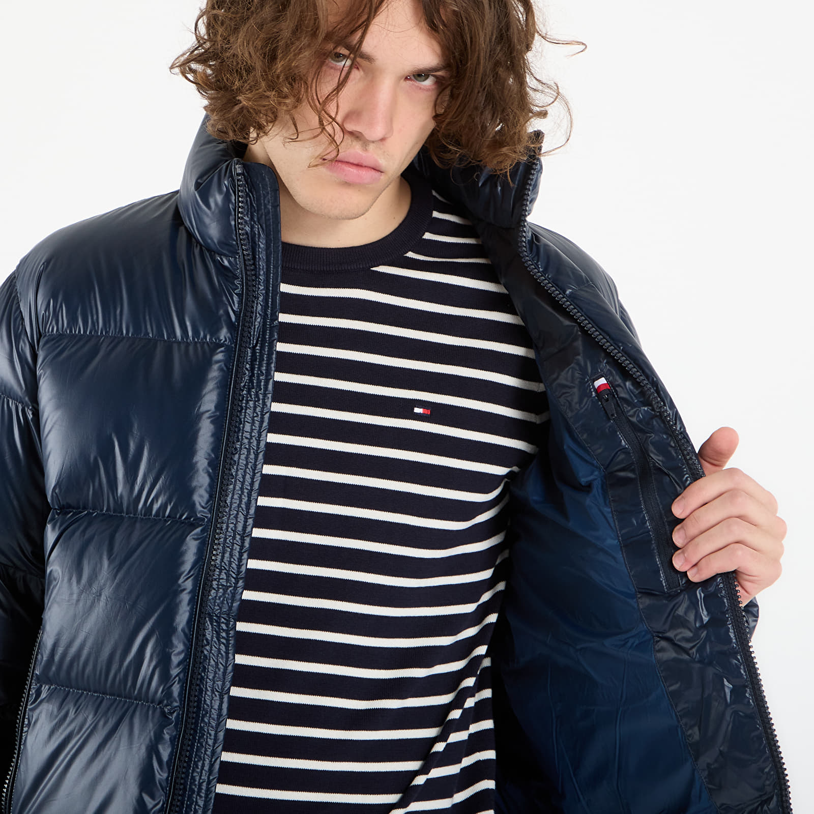 Herrenjacken Tommy Hilfiger Shiny Down Stand Puffer Dark Night Navy