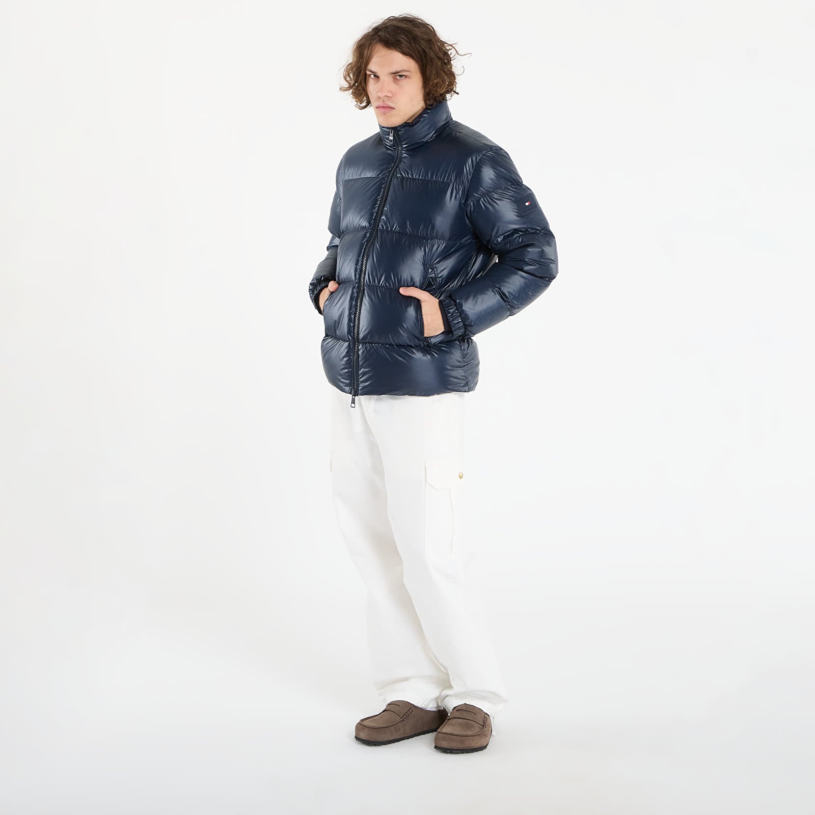 Herrenjacken Tommy Hilfiger Shiny Down Stand Puffer Dark Night Navy