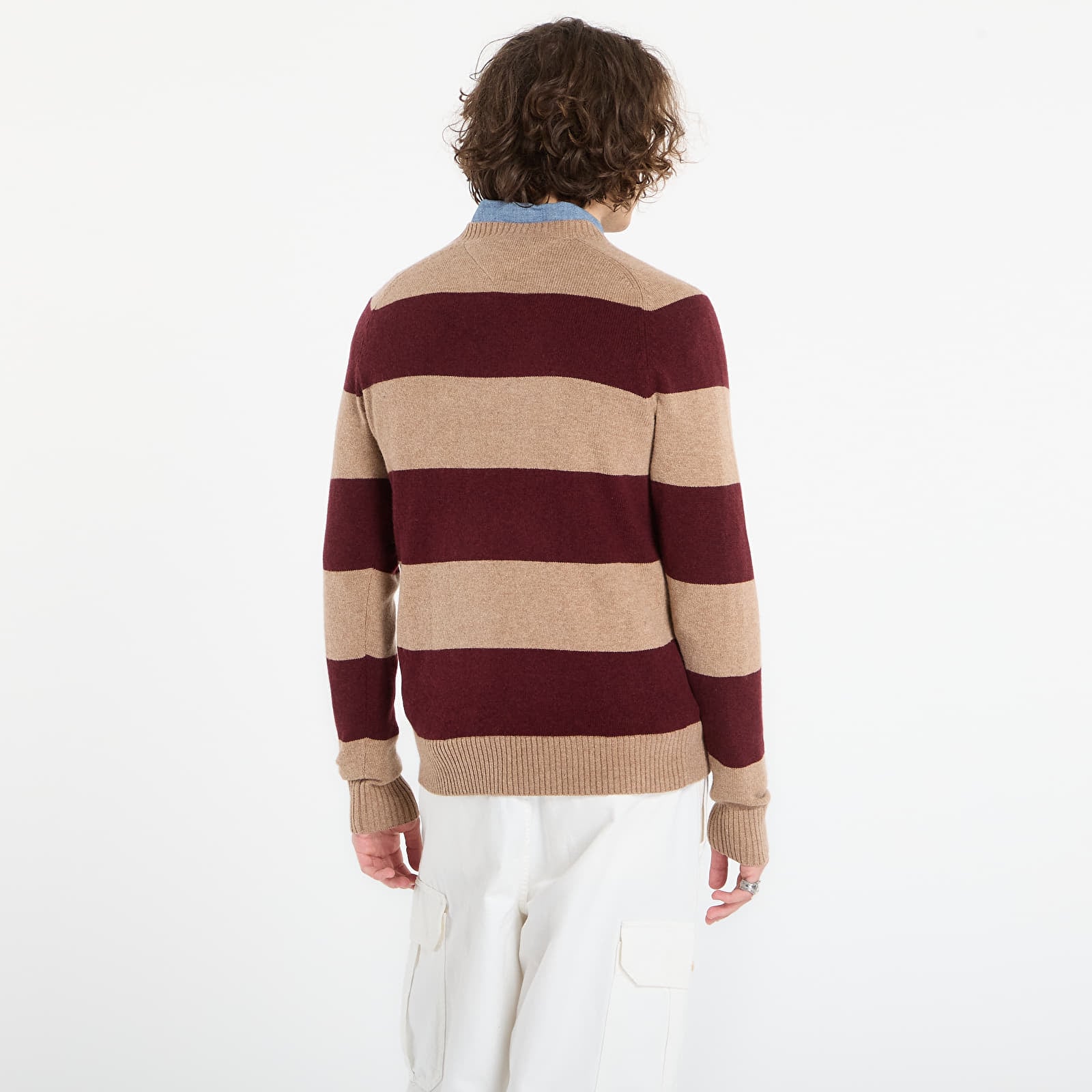 Pullover für Männer Tommy Hilfiger Lambswool Crew Neck Safari Canvas Heather/ Deep Burgundy Heather
