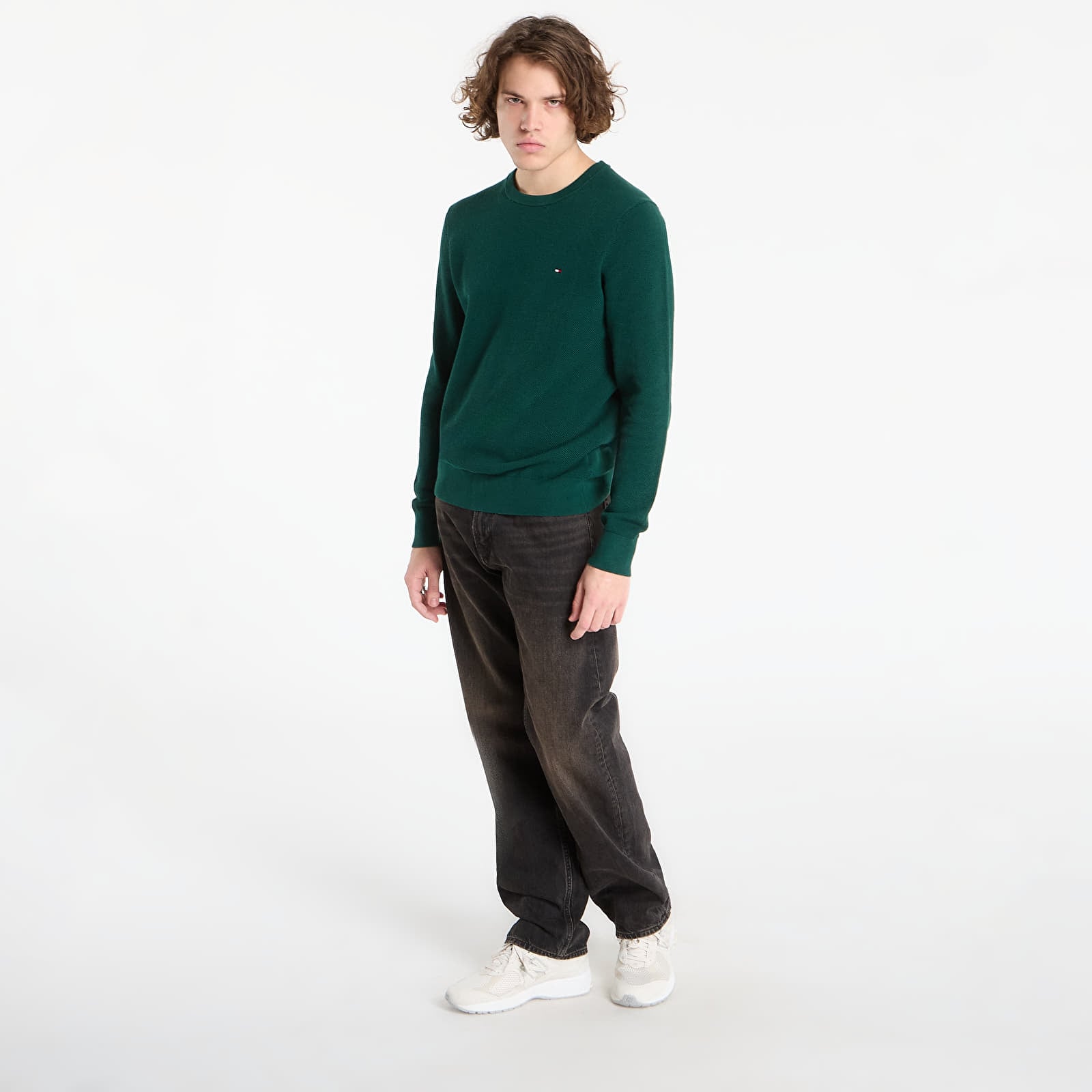 Men's sweaters Tommy Hilfiger Essential Structure Crew Neck Ornamental Green Heather