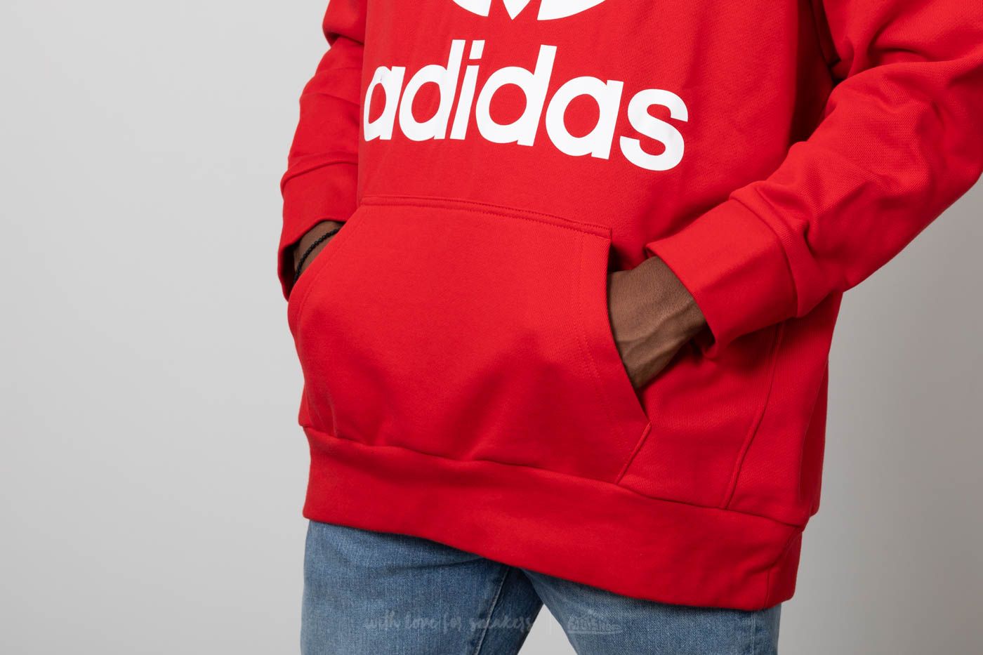 Adidas red trefoil sweatshirt shop