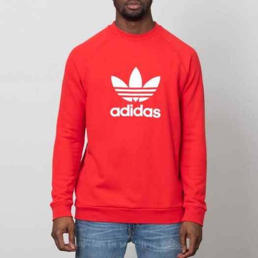 Hoodies and sweatshirts adidas Trefoil Crewneck Collegiate Red Footshop