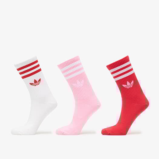 Socken adidas 3S Crew Socks 3-Pack True Pink/ Active Pink/ White