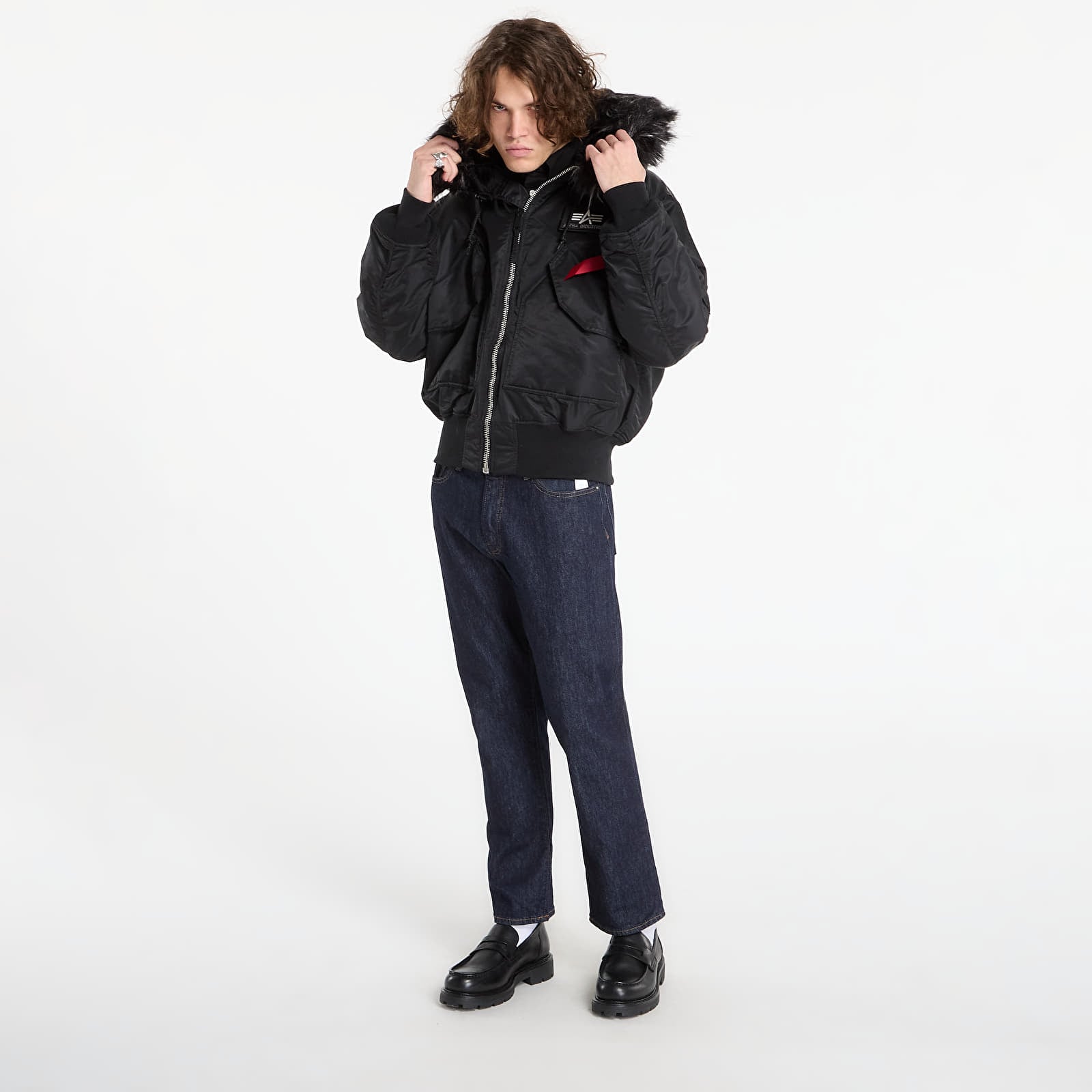 Jachete pentru bărbați Alpha Industries 45P Hooded Custom Black