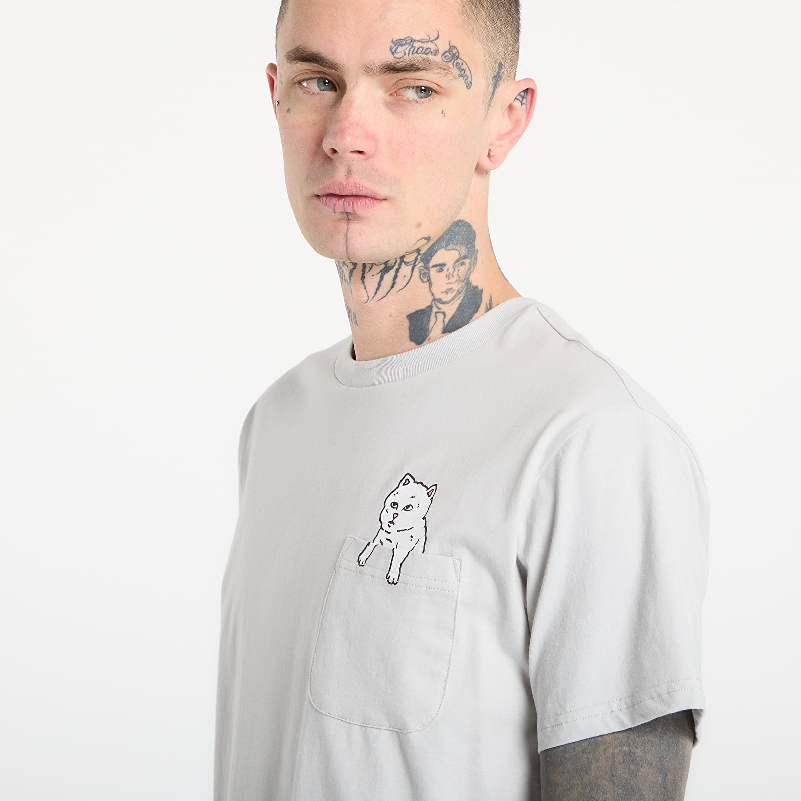 Magliette da uomo RIPNDIP For Sale Pocket Tee Grey