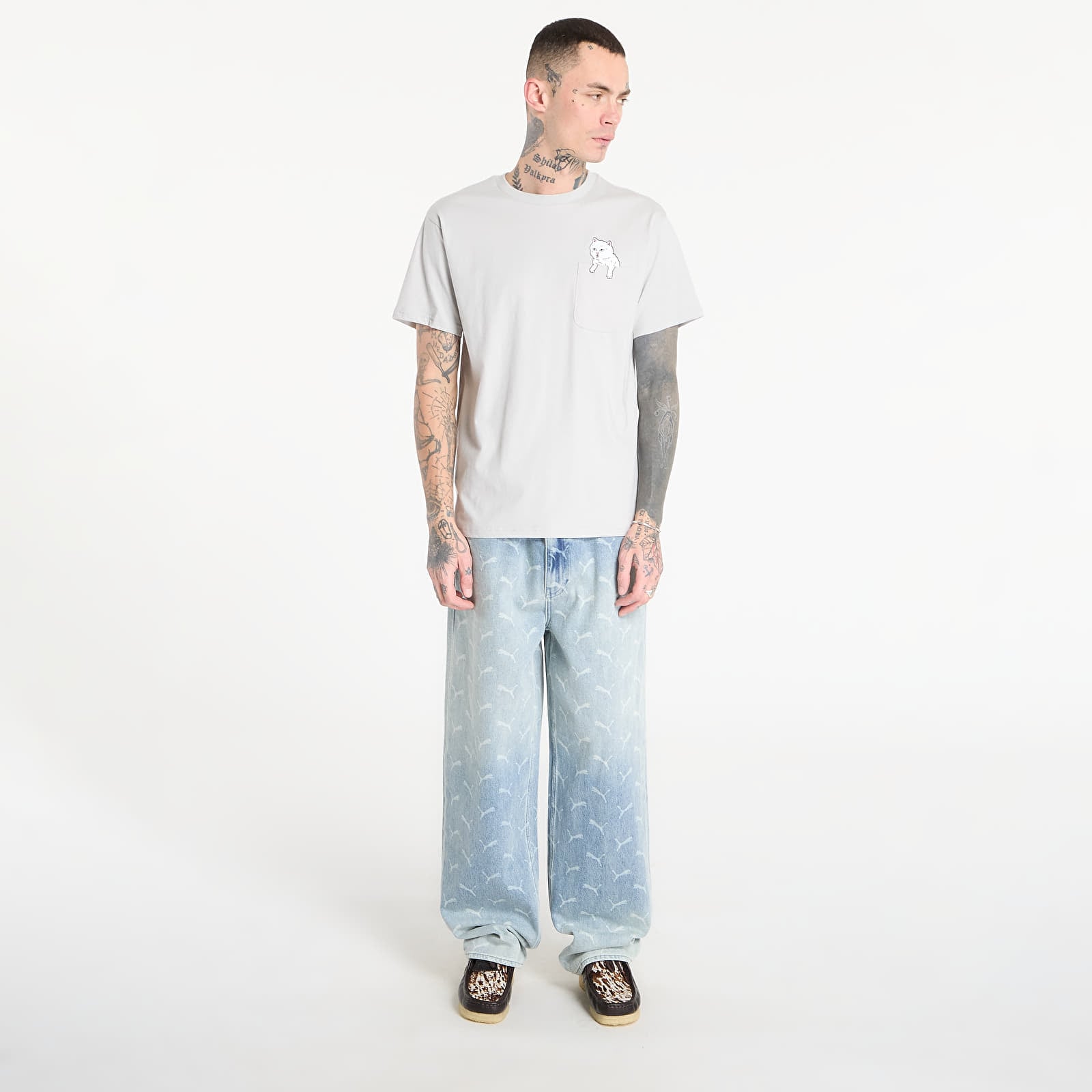 Magliette da uomo RIPNDIP For Sale Pocket Tee Grey