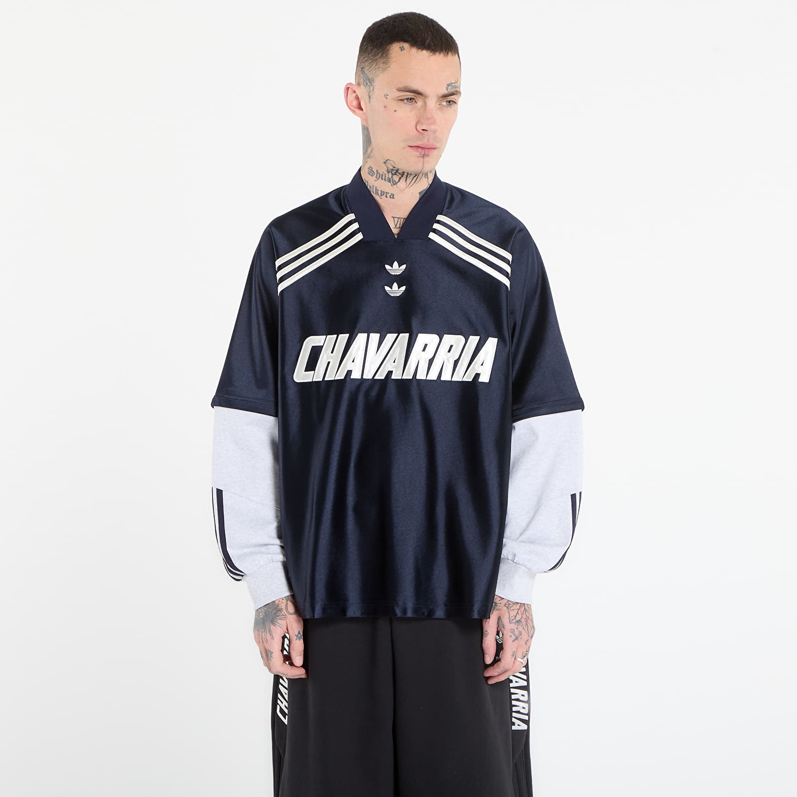Puloverji adidas x Willy Chavarria Dazzle Ls Je Legend Ink/ Light Grey Heather