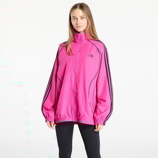 adidas Teamgeist Adicolor Oversized Woven Track Top Semi Lucid Fuchsia/ Better Scarlet/ Off White