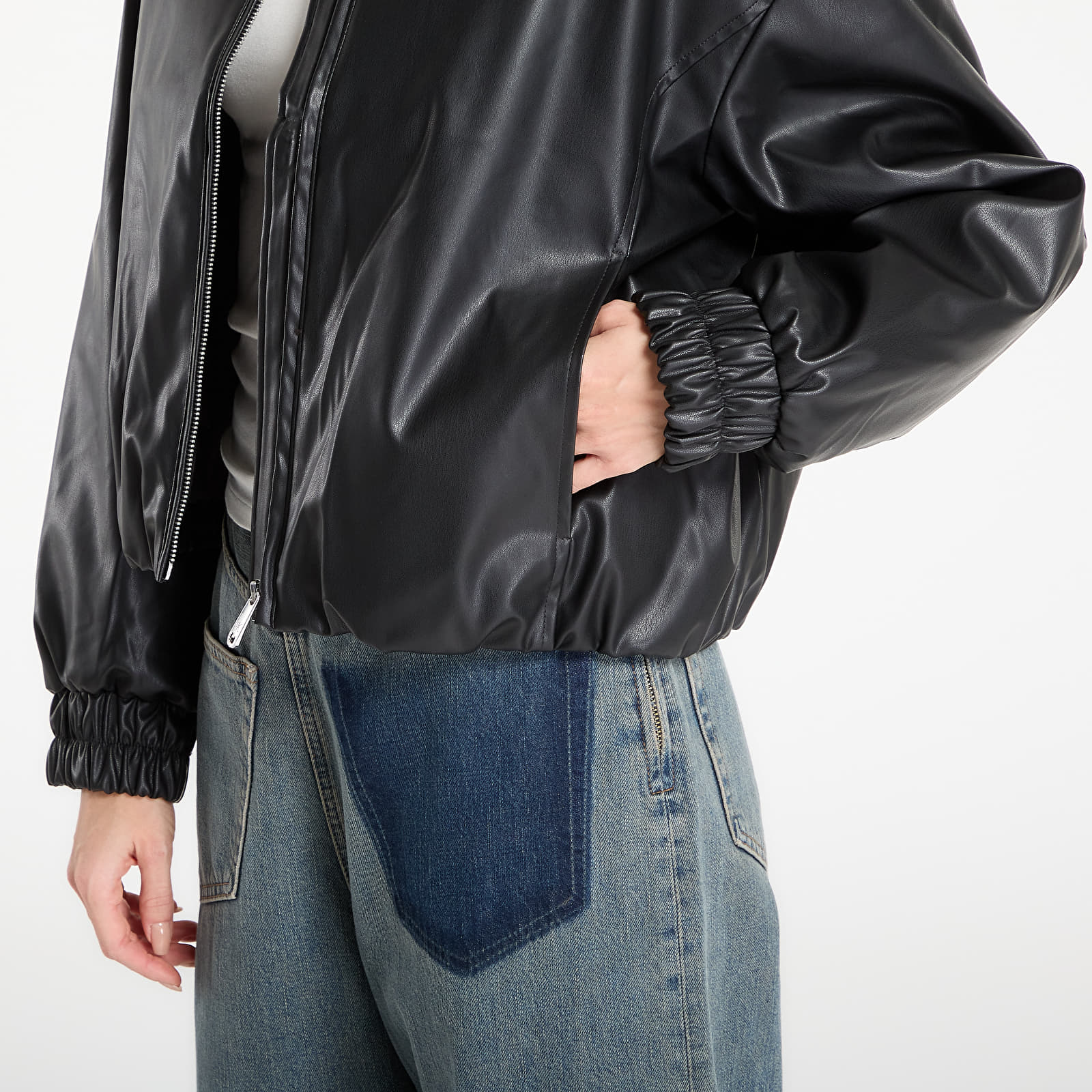 Takit Calvin Klein Jeans Faux Leather Insulated Jacket Black