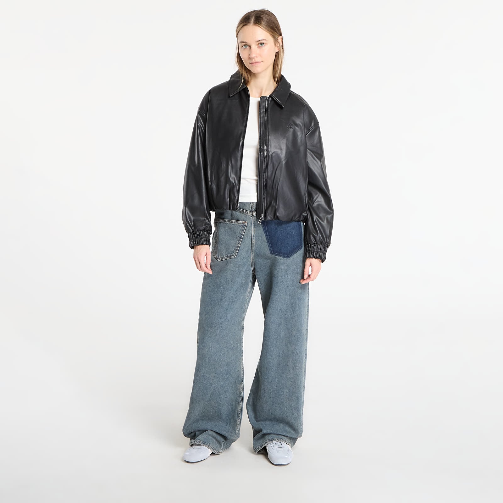 Takit Calvin Klein Jeans Faux Leather Insulated Jacket Black