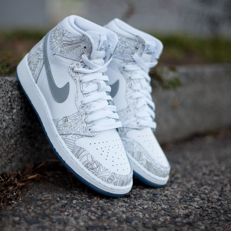 Buty dziecięce Air Jordan 1 Re Hi OG Laser (BG) White/ Metallic Silver