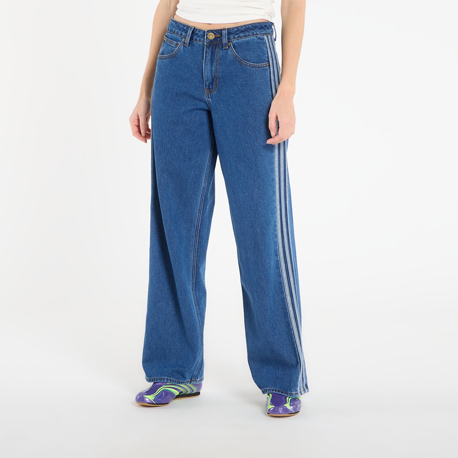 Blugi adidas Firebird Track Pants Denim Medvin W28/L32