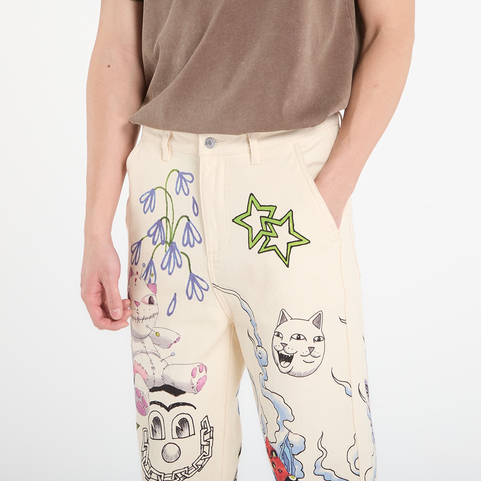Hlače RIPNDIP Travis Pants Off White