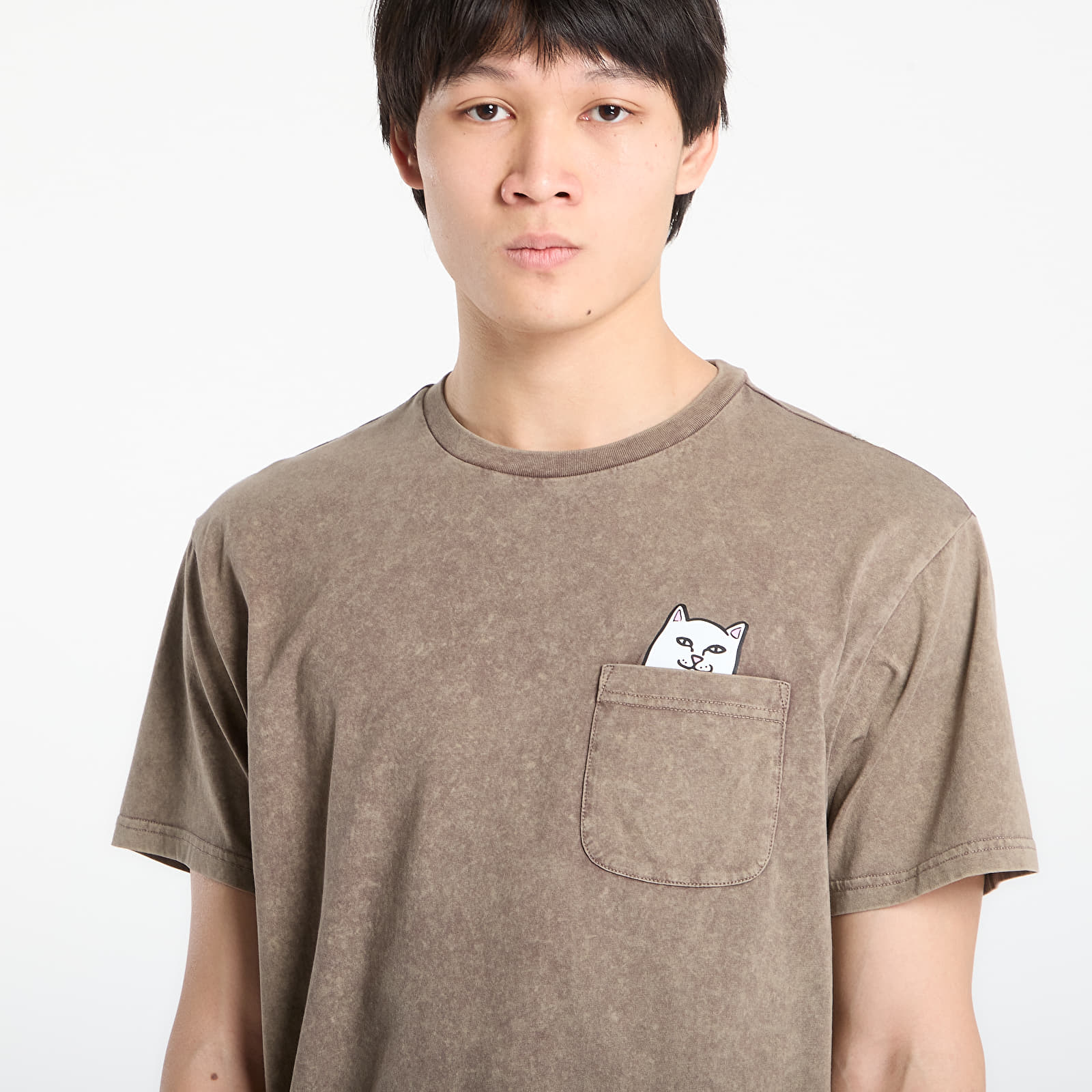Majice T-shirt RIPNDIP Lord Nermal Pocket Tee Brown Vintage Wash