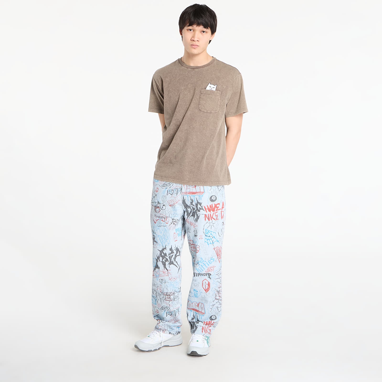 Hosen RIPNDIP Marker Wide Fit Pants Light Wash Denim