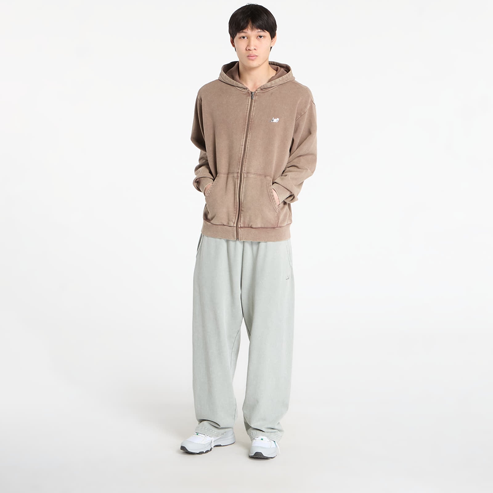 Mikinas ar kapuci un sporta krekli RIPNDIP Castanza Zip Up Hoodie Brown Vintage Wash