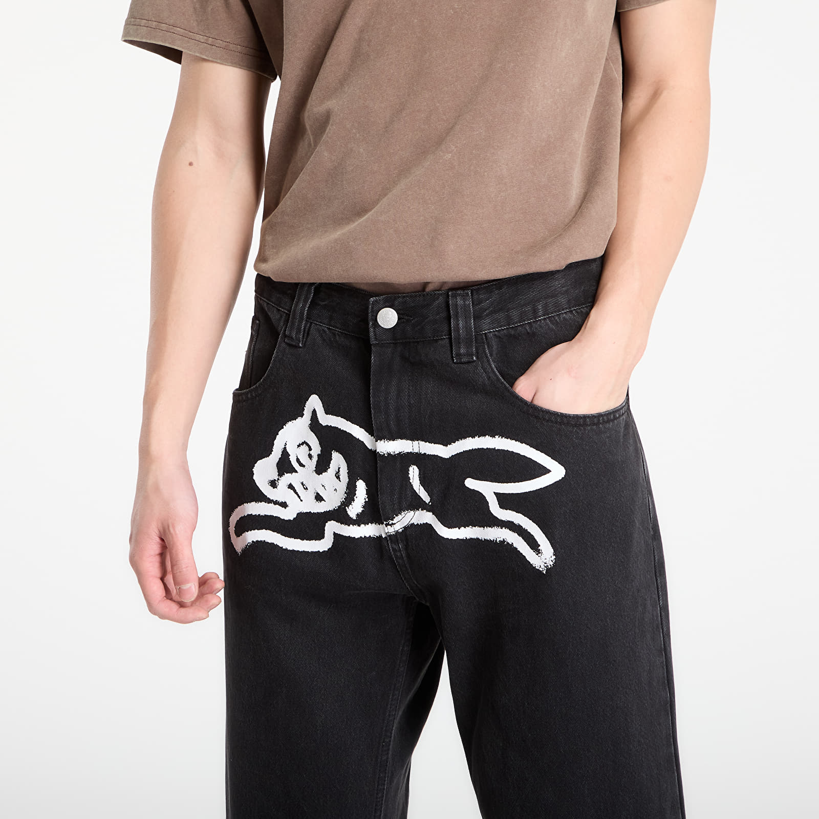 Hosen Billionaire Boys Club Icecream Spray Paint Running Dog Double Scoop Denim Pants Black