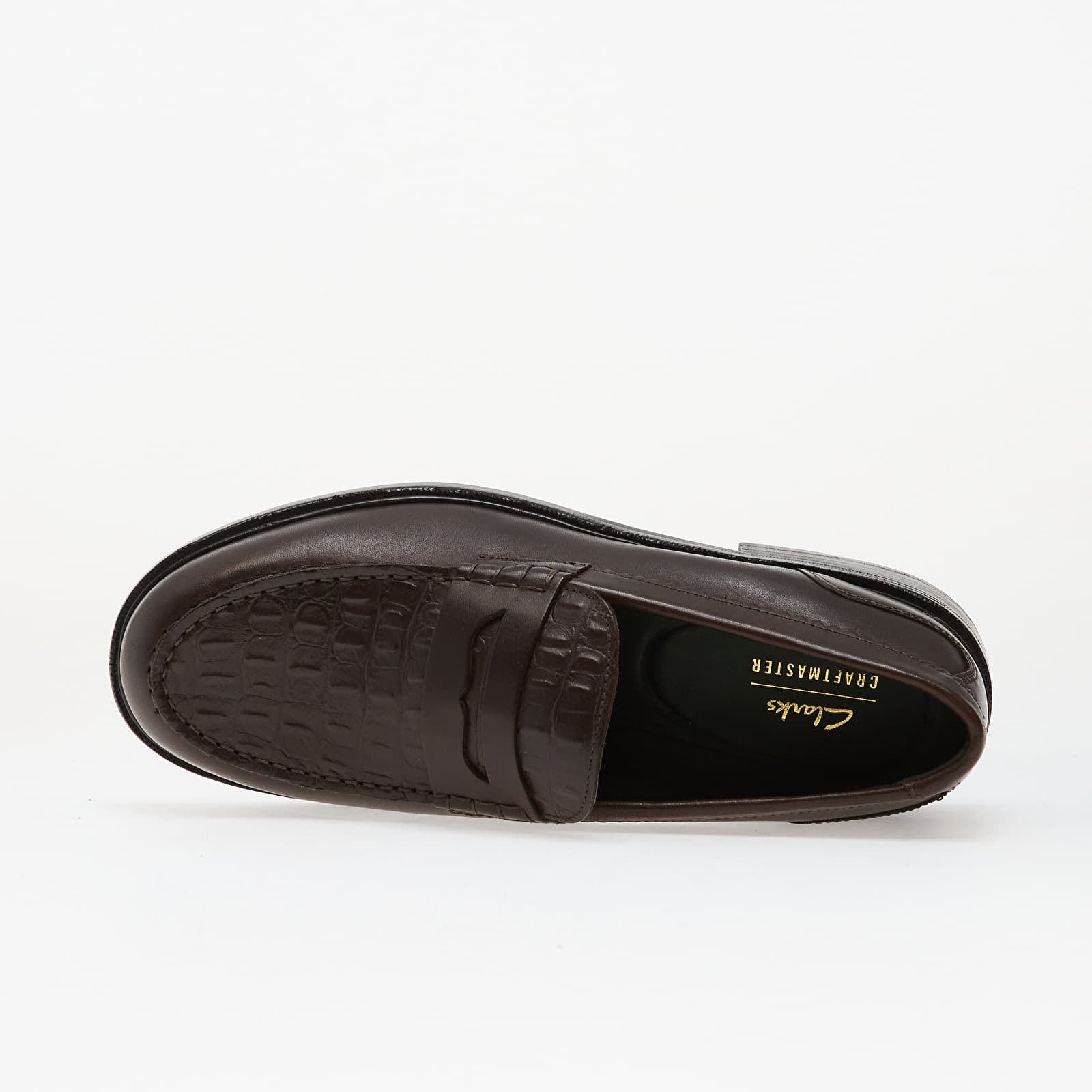 Herren Sneaker und Schuhe Clarks CraftJames Lo Brown Crocodile Leather