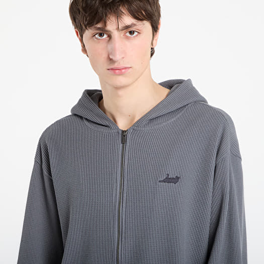 Men's hoodies RIPNDIP Castanza Waffle Knit Zip Up Hoodie Charcoal