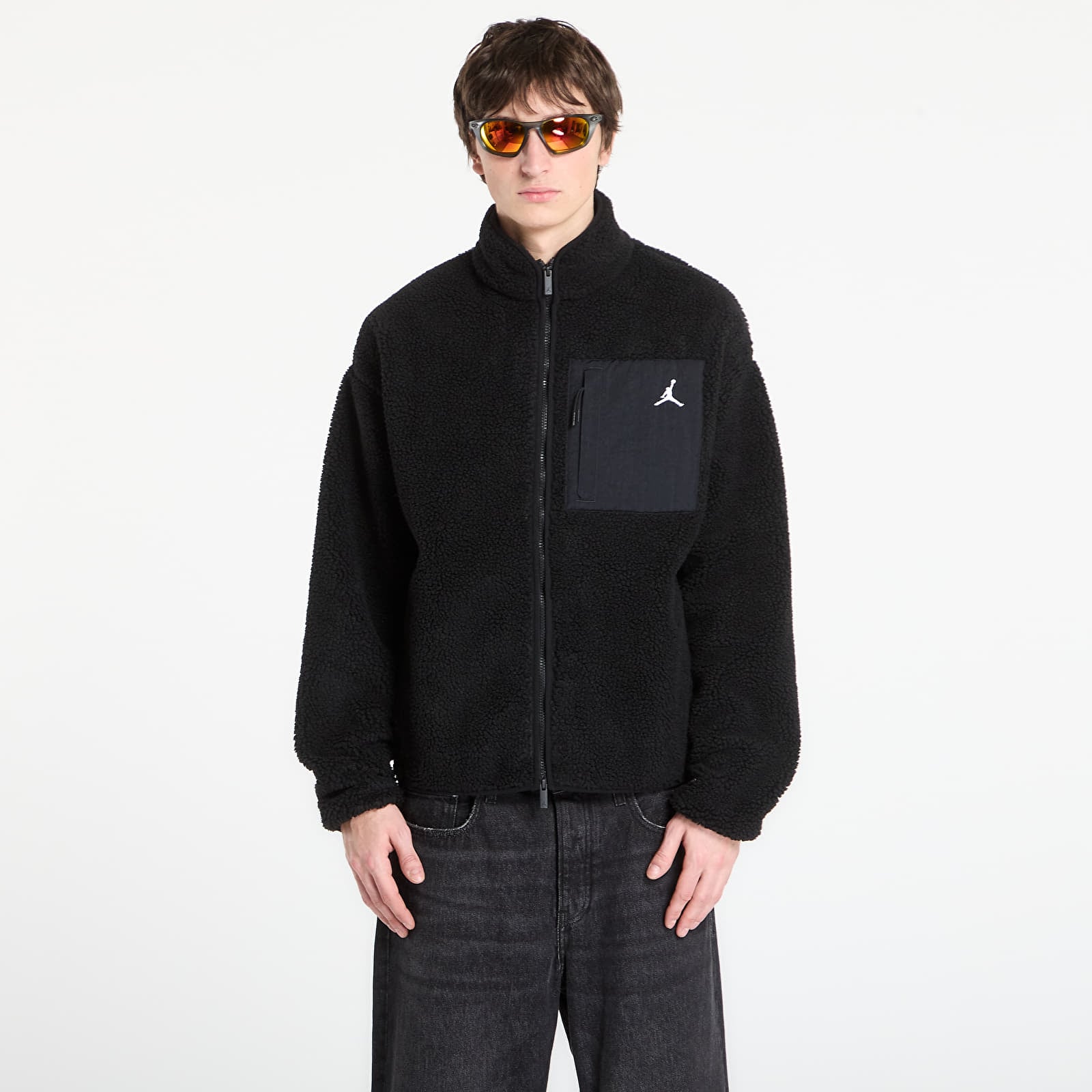 Jacken Jordan Flight Men’s High Pile Shearling Jacket Black/ White