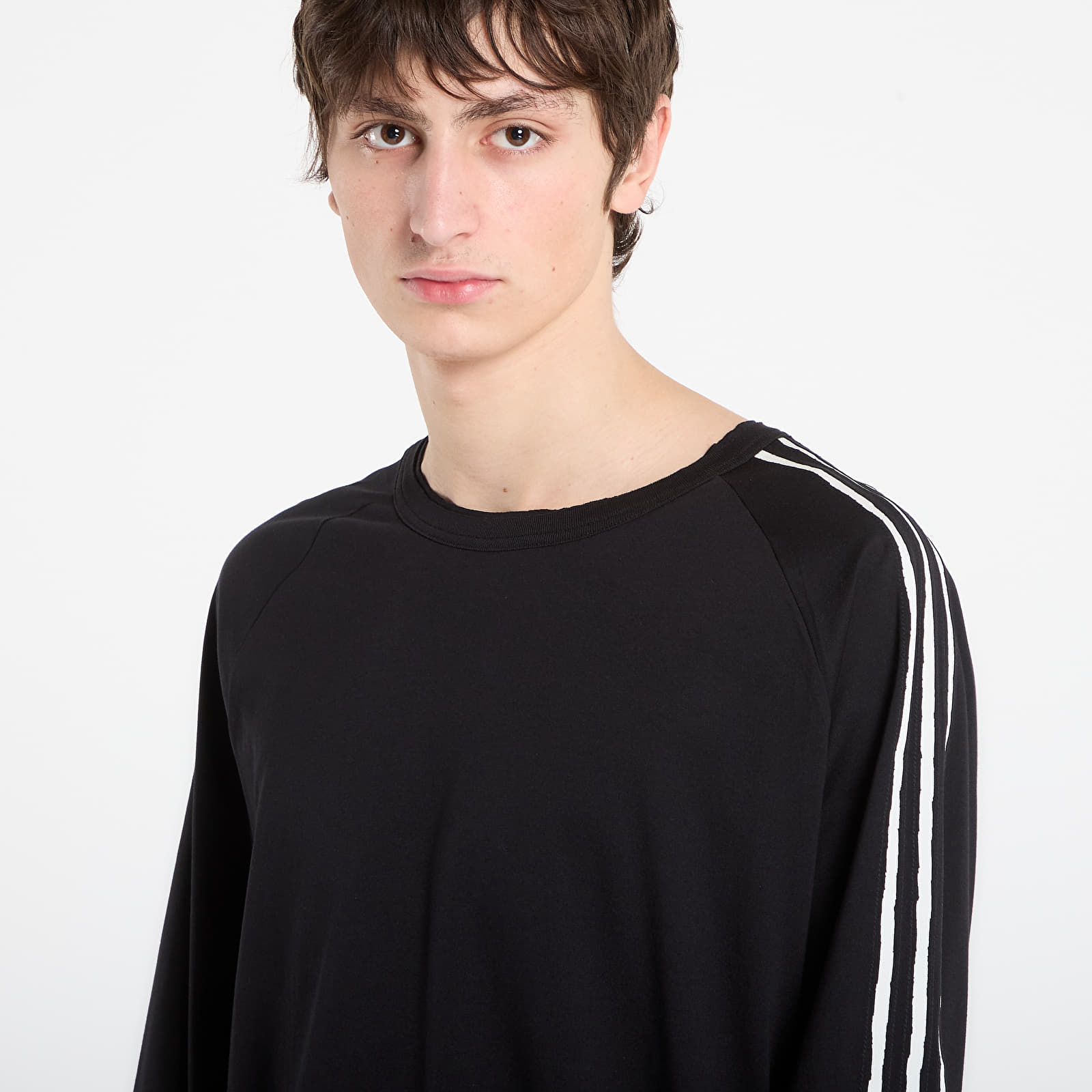 T-Shirts Y-3 Raw Edge 3 Stripes Short Sleeve T-Shirt Black