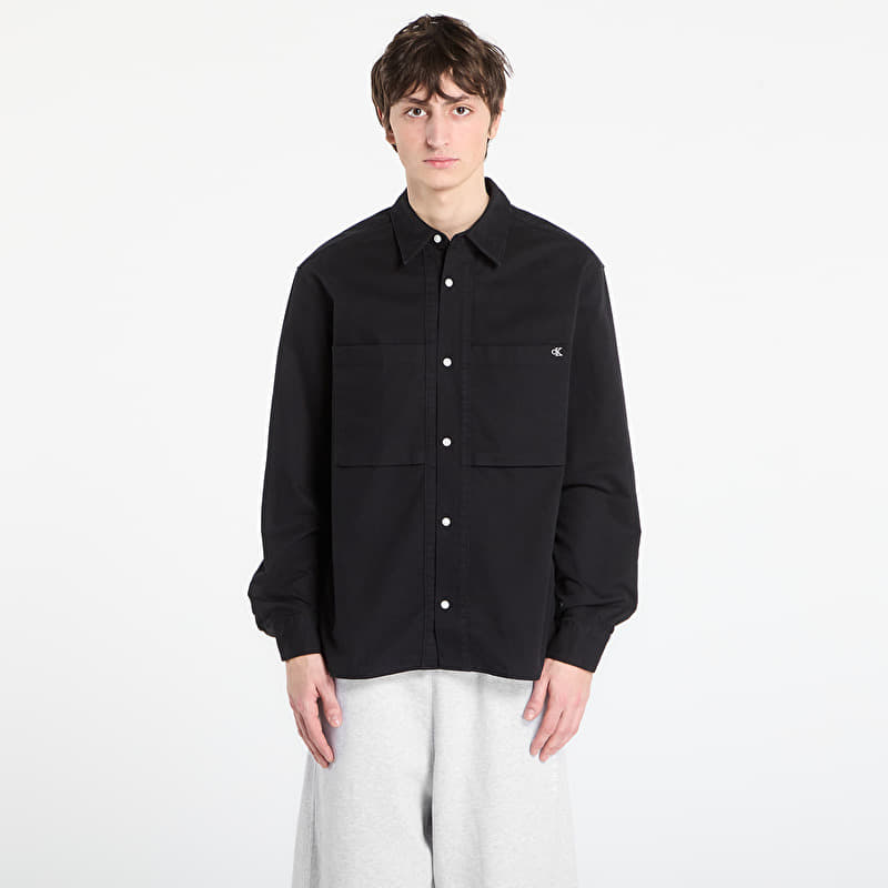 Cămașă Calvin Klein Jeans Ls Cotton Twill Rela Shirt Black
