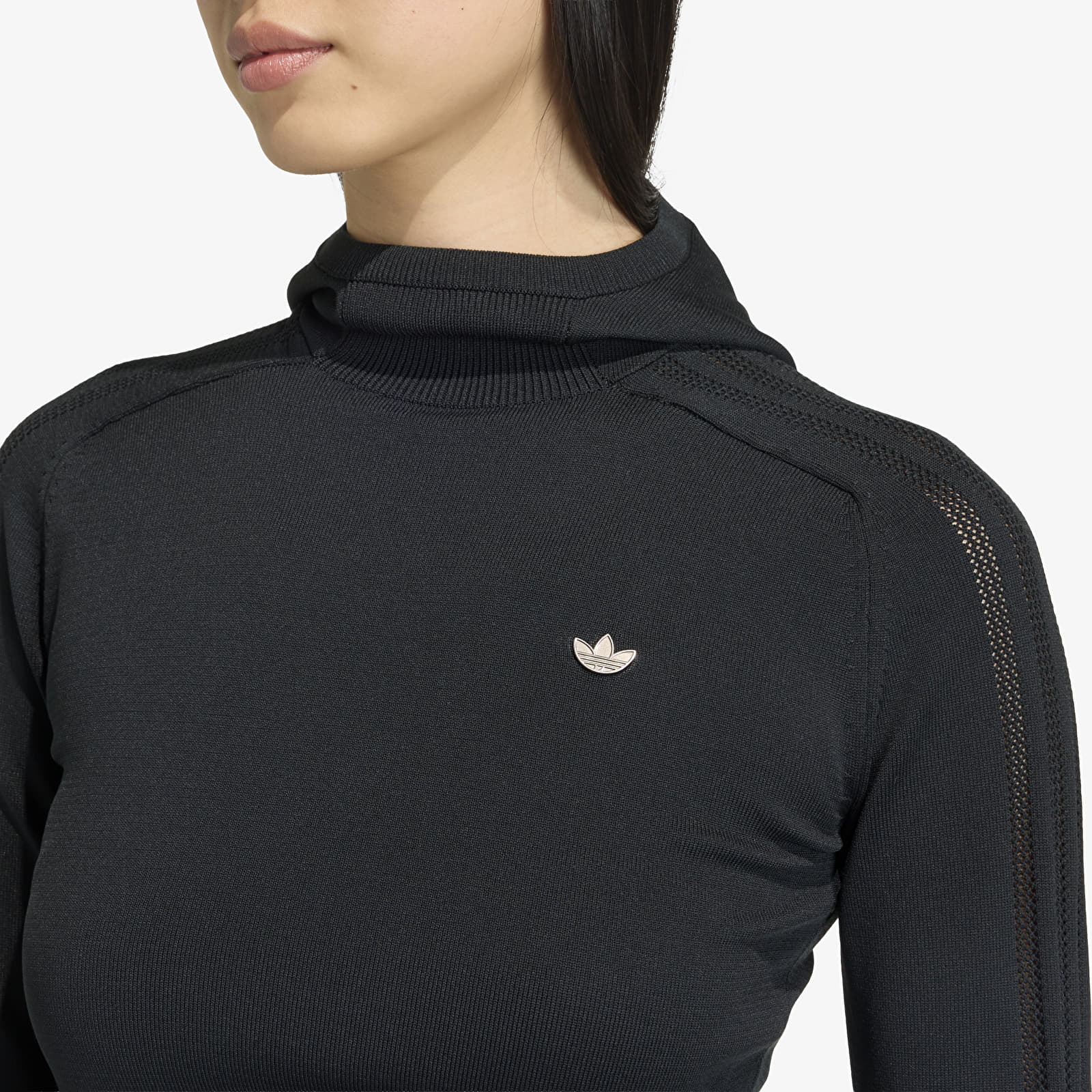 Naisten T-paidat adidas Knit Hooded Ls Black