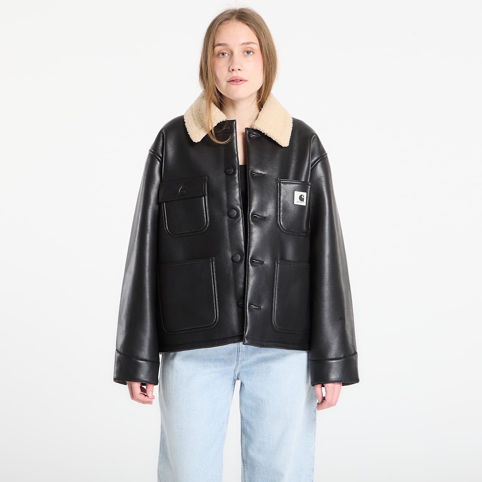 Jachetă Carhartt WIP W Shepton OG Michigan Coat Black/ Natural S