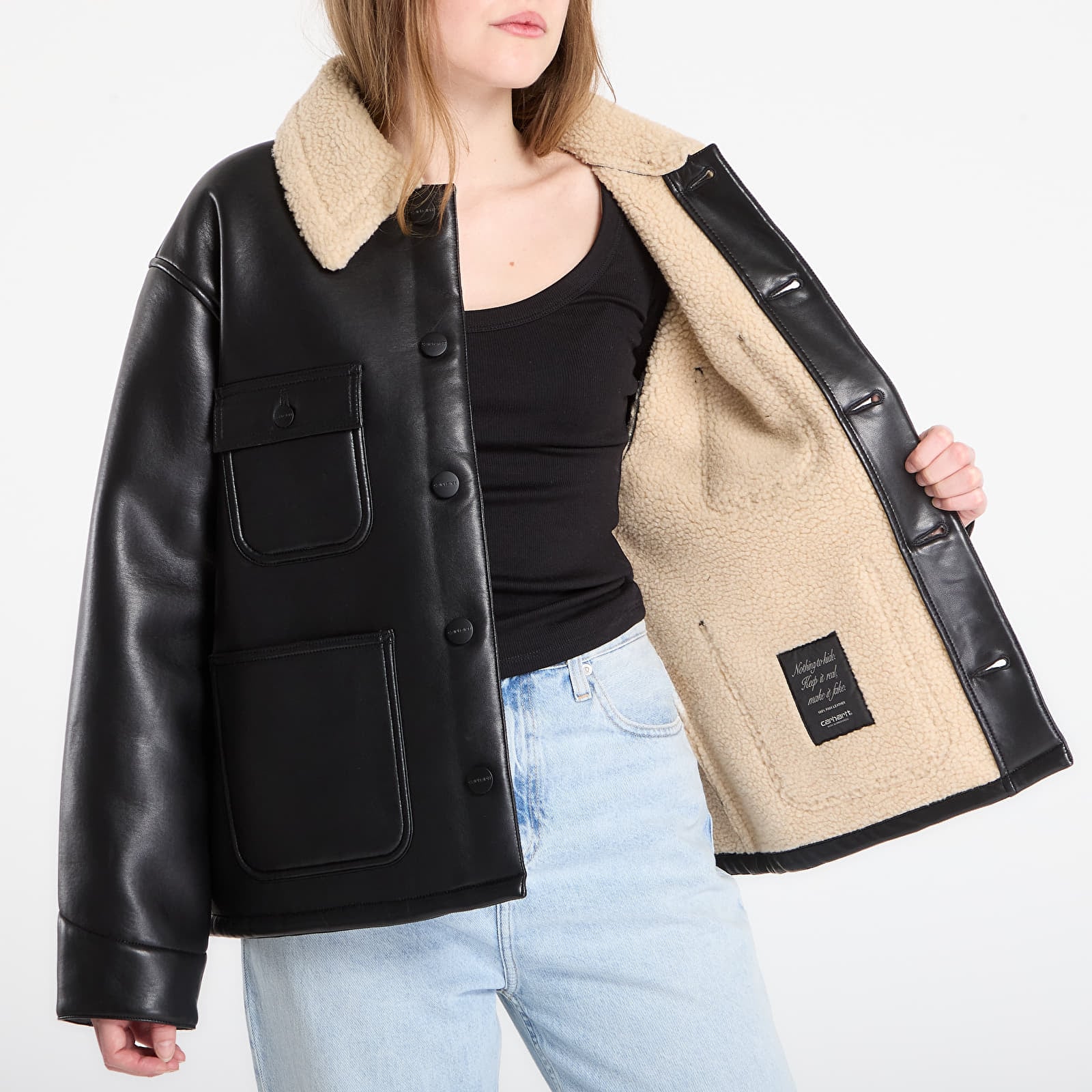 Jackor Carhartt WIP W' Shepton OG Michigan Coat Black/ Natural