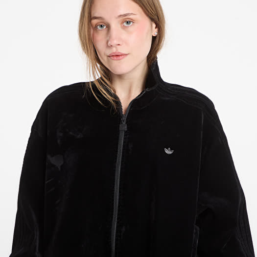 adidas Brushed Twill Oversized Firebird Track Top Utility Black