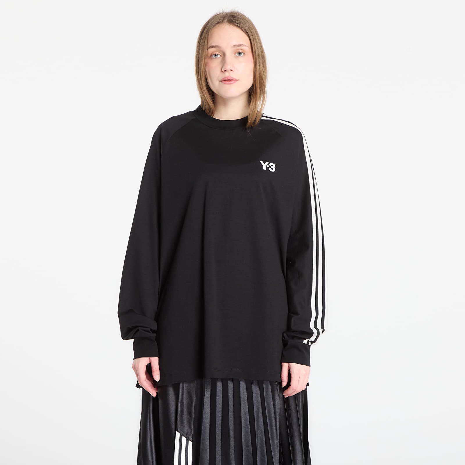T-skjorter Y-3 3-Stripes Long Sleeve Tee UNISEX Black/ Off White