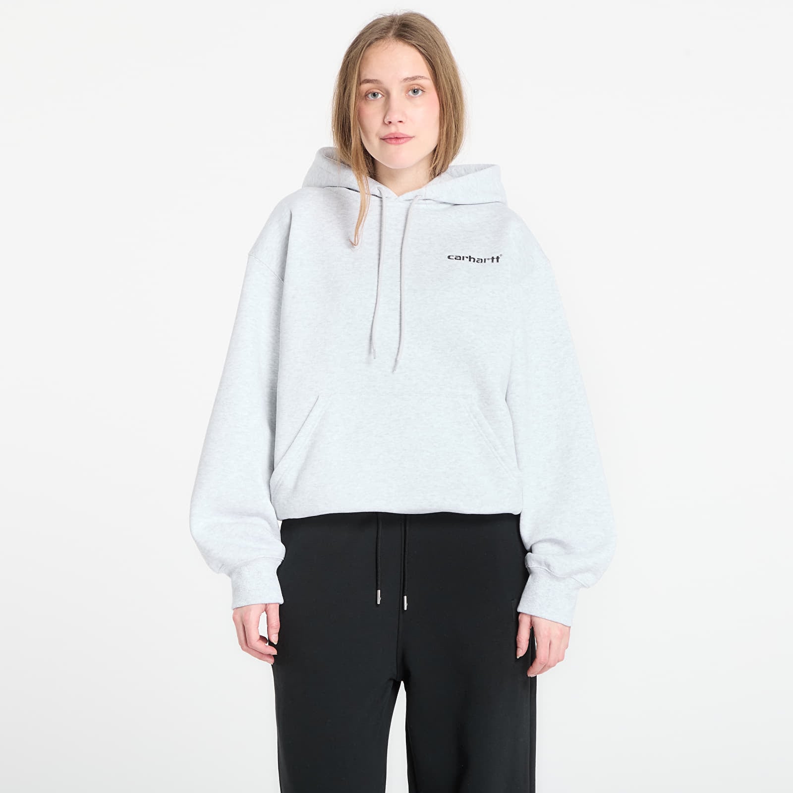 Hupparit ja collegepaidat Carhartt WIP Hooded Caps Sweat UNISEX Ash Heather