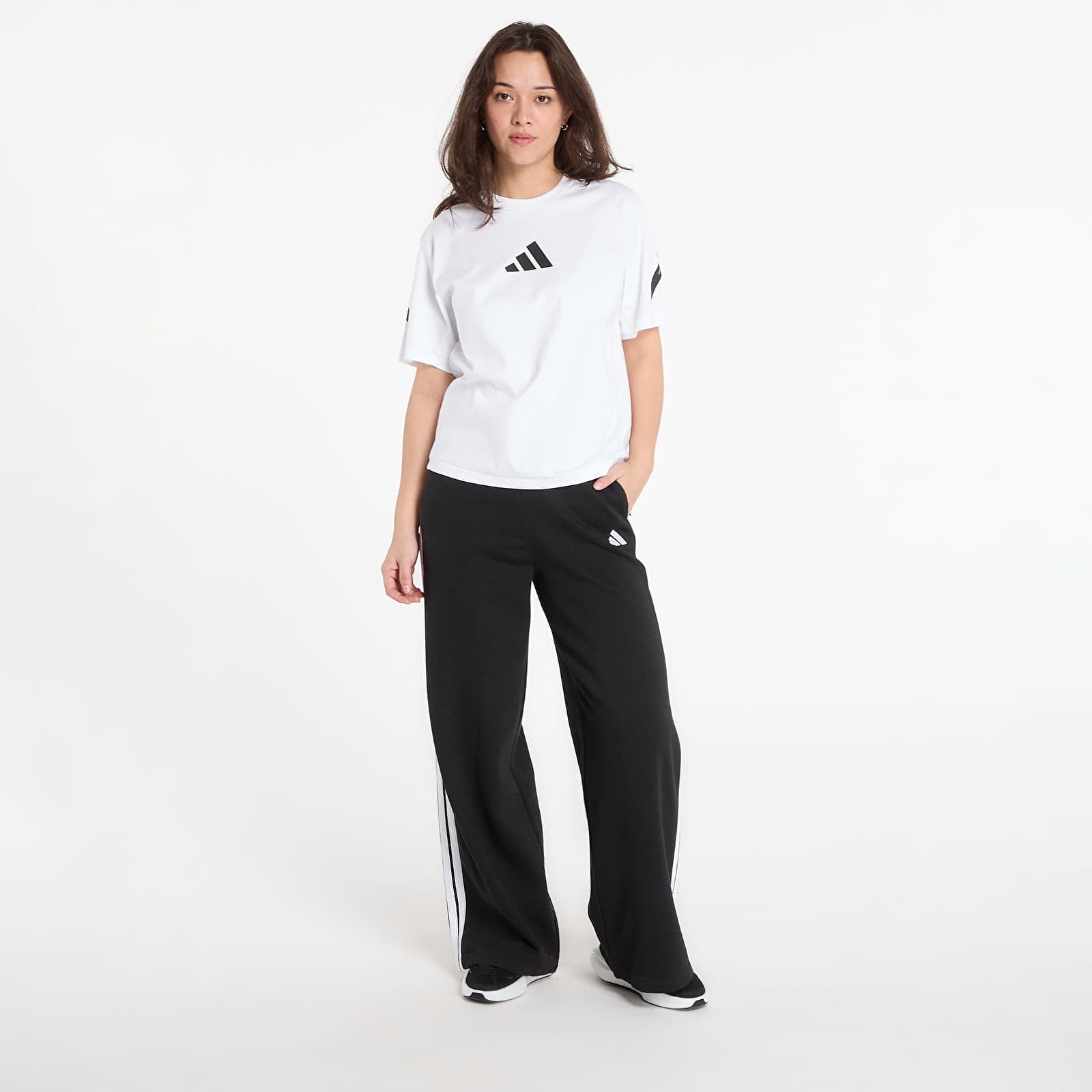 Women's sweatpants adidas 3-Stripes Fleece Wide Pant Black
