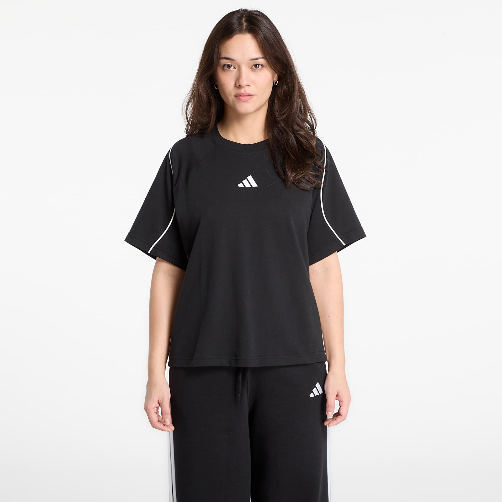 Moteriški marškinėliai adidas Stadium 3-Stripes T-Shirt Black