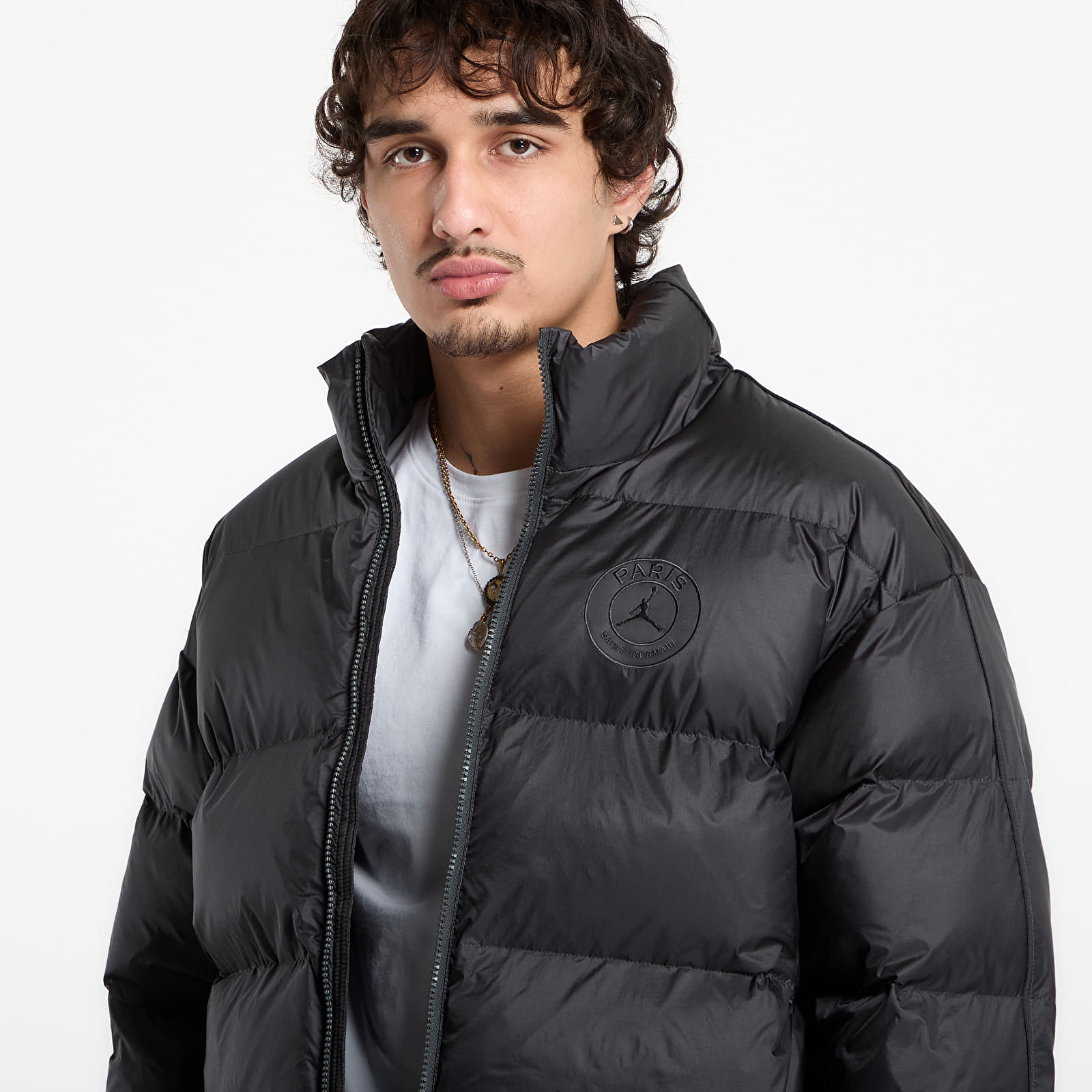 Giacche Jordan Paris Saint-Germain Men's Puffer Jacket Anthracite/ Off Noir