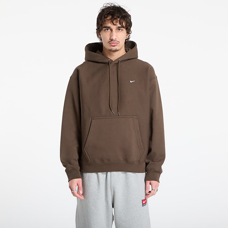 Sweatshirt Nike Solo Swoosh Men's Pullover Hoodie Dark Hazel/ White