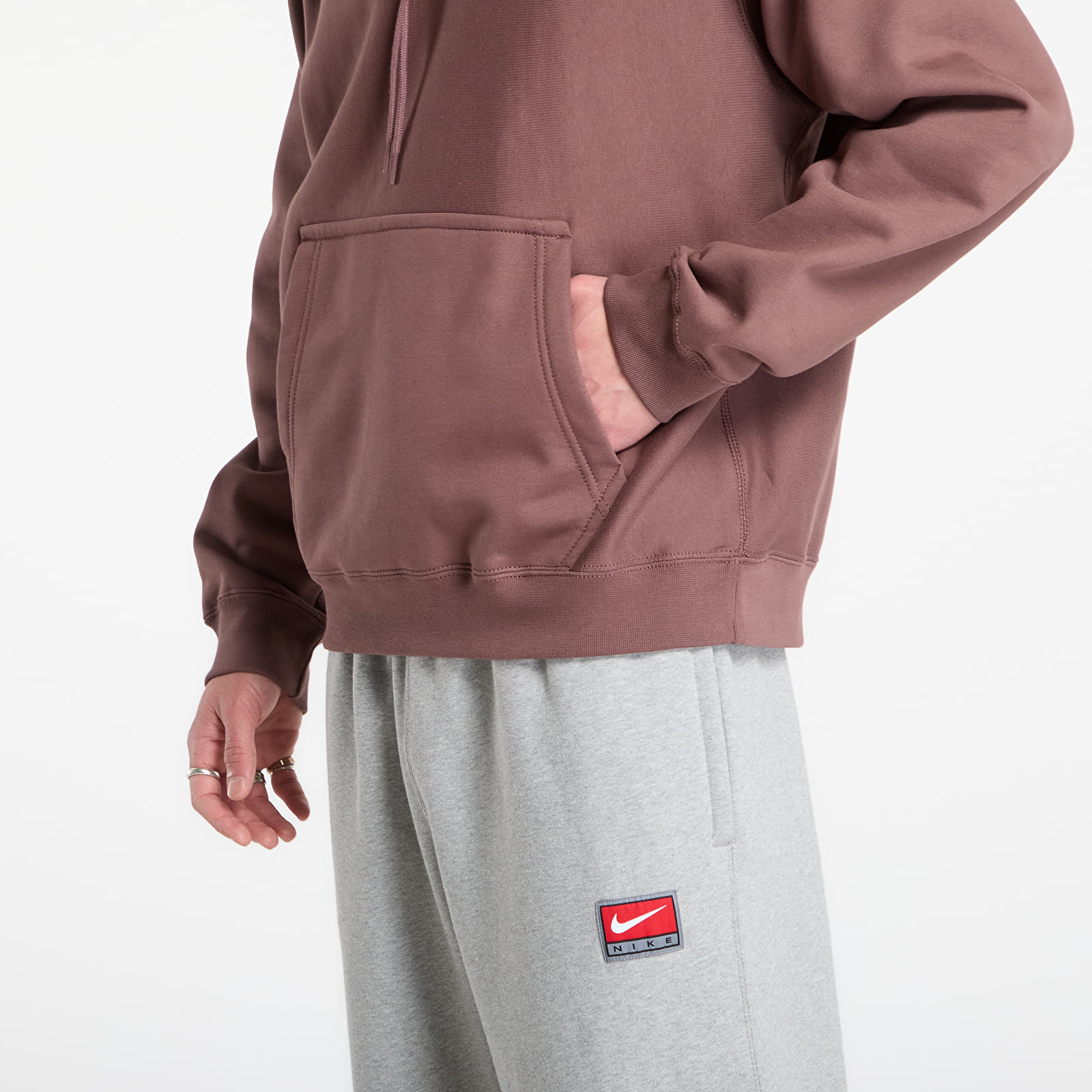 Puloverji   Nike Solo Swoosh Men's Pullover Hoodie Tattoo/ White