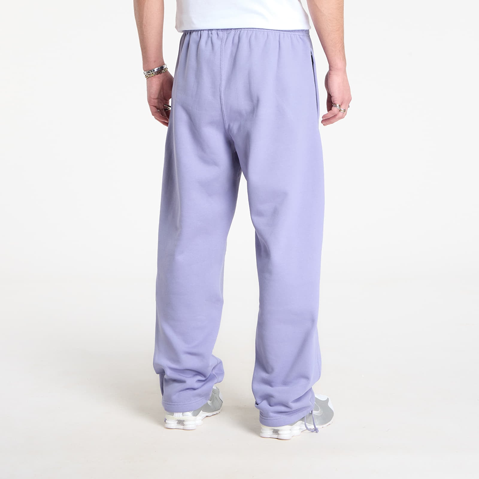 Tepláky Nike Solo Swoosh Men's Fleece Open-Hem Pants Iron Purple/ White