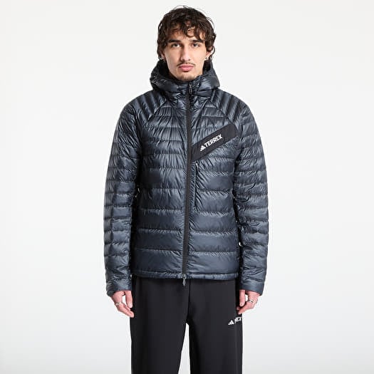 Jakna adidas Terrex Techrock CLIMAWARM+ Down Hooded Jacket Carbon