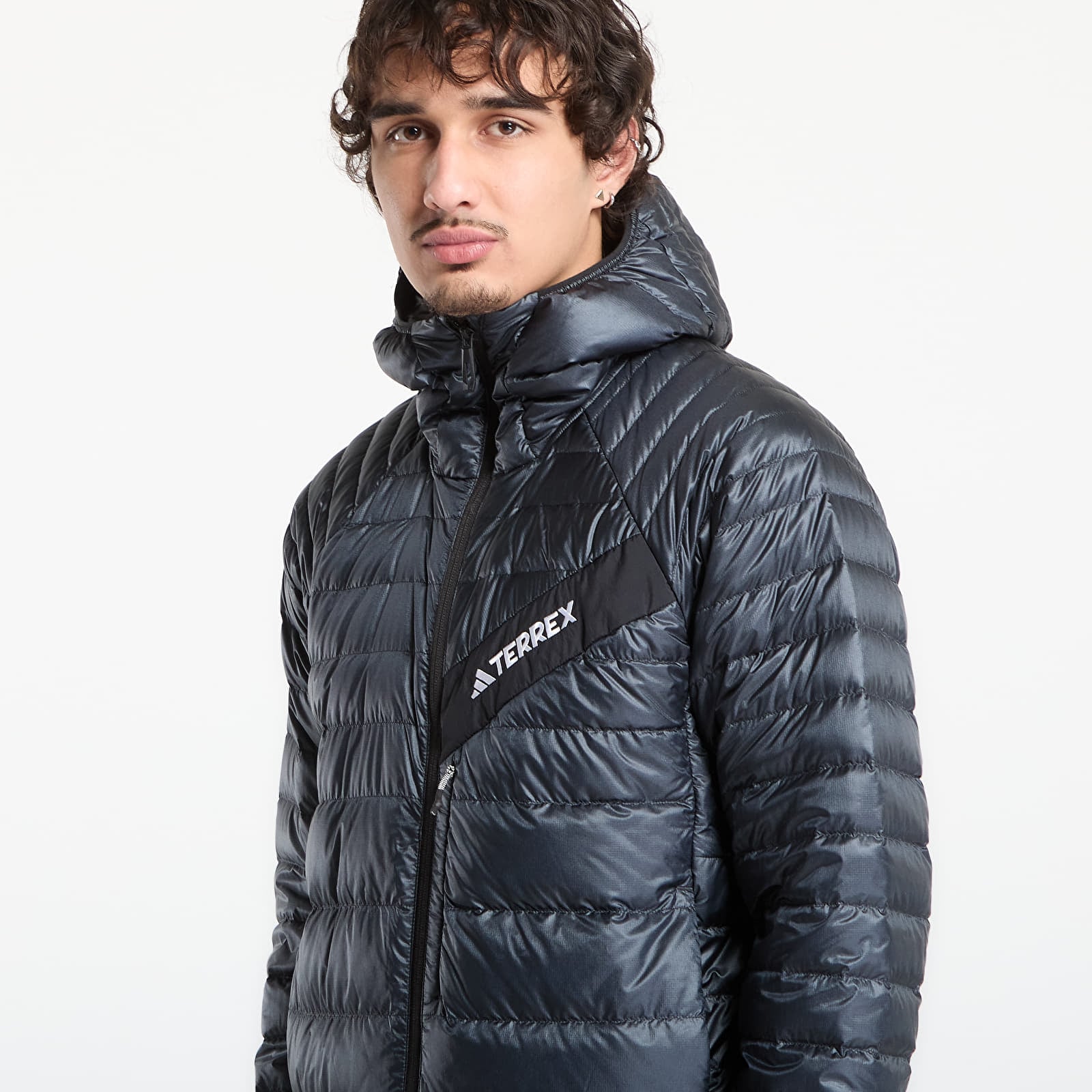 Μπουφάν adidas Terrex Techrock CLIMAWARM+ Down Hooded Jacket Carbon
