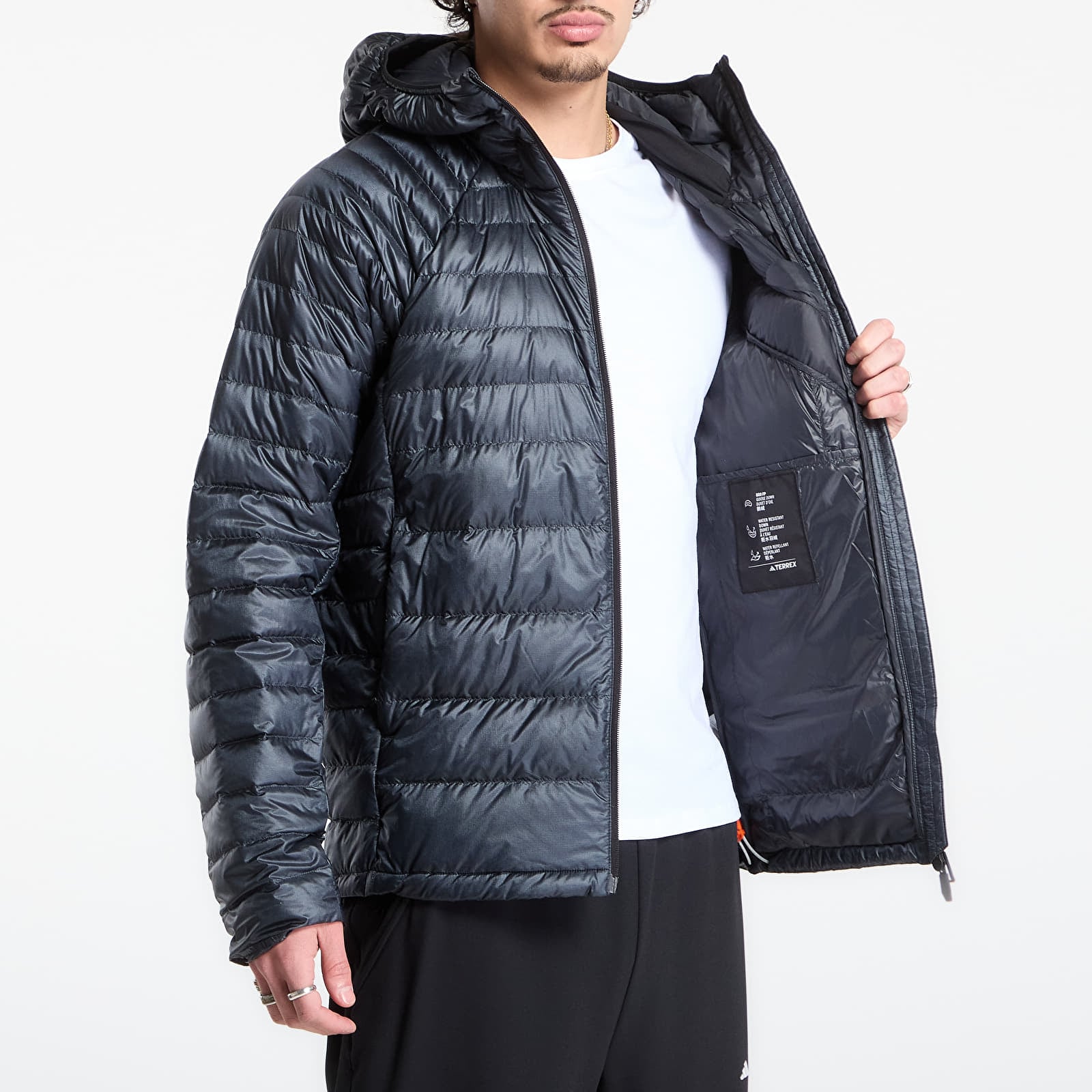 Μπουφάν adidas Terrex Techrock CLIMAWARM+ Down Hooded Jacket Carbon