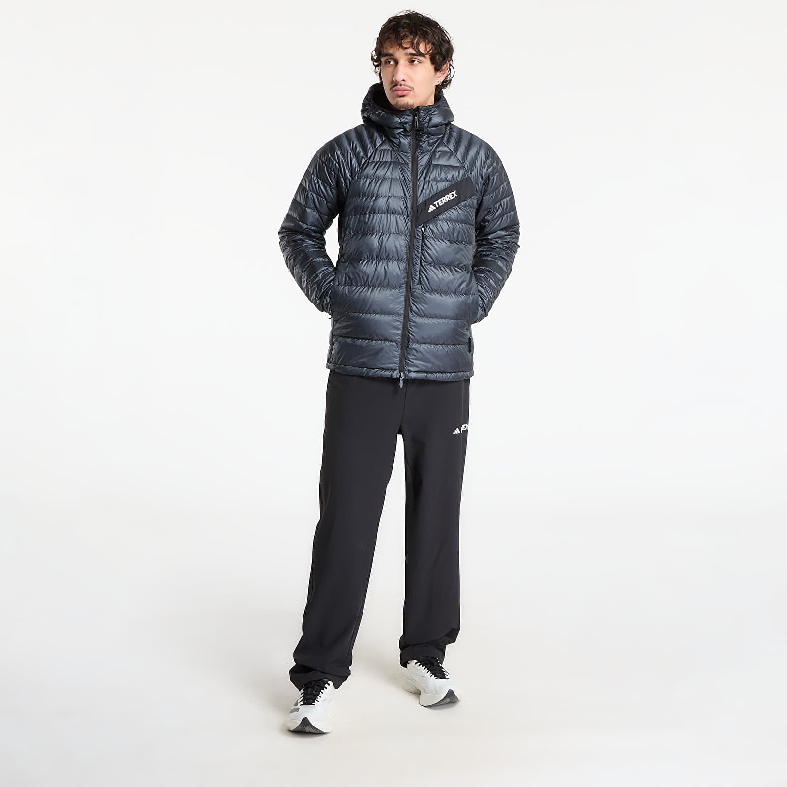 Μπουφάν adidas Terrex Techrock CLIMAWARM+ Down Hooded Jacket Carbon