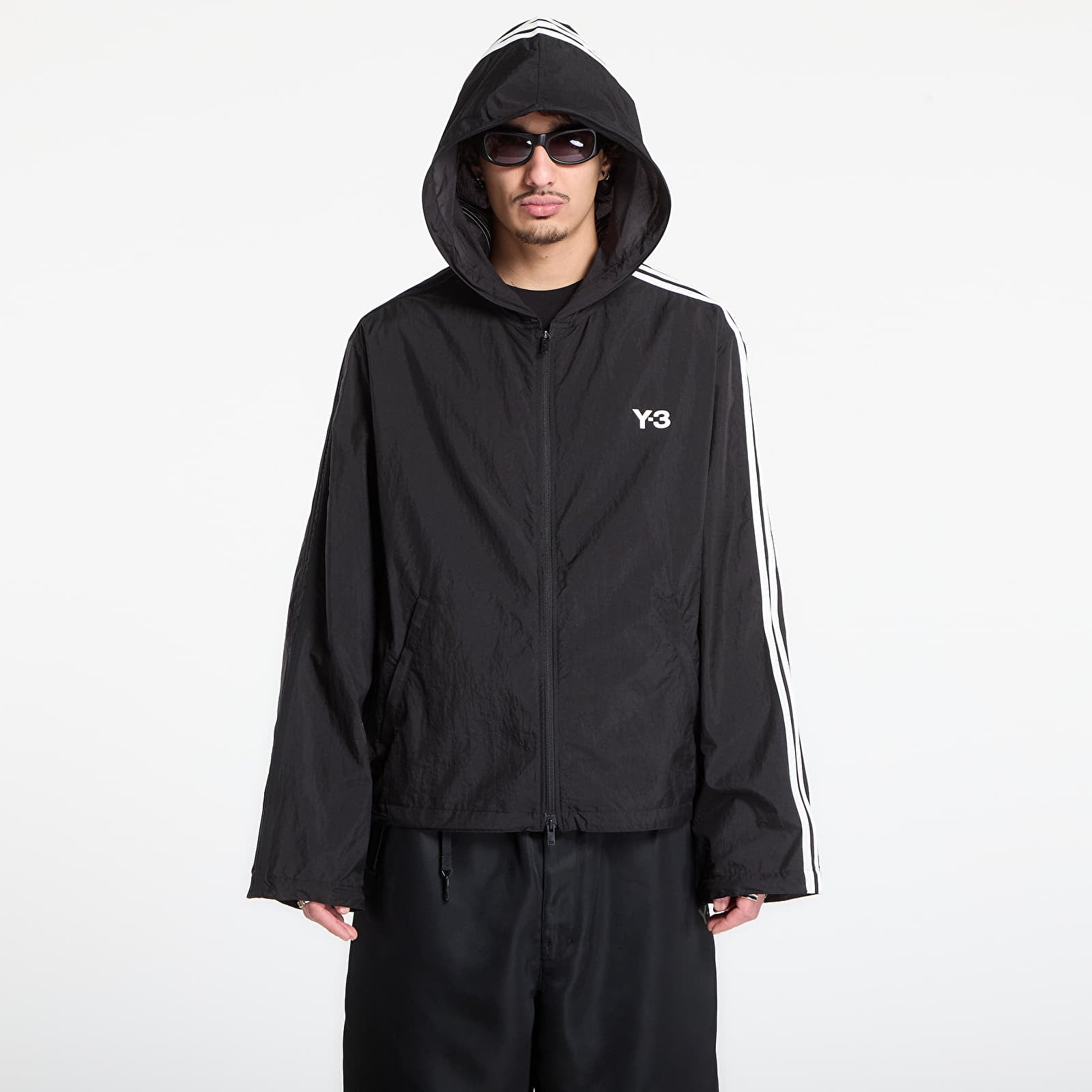 Jacken Y-3 Nylon Wired 3 Stripes Track Top Black