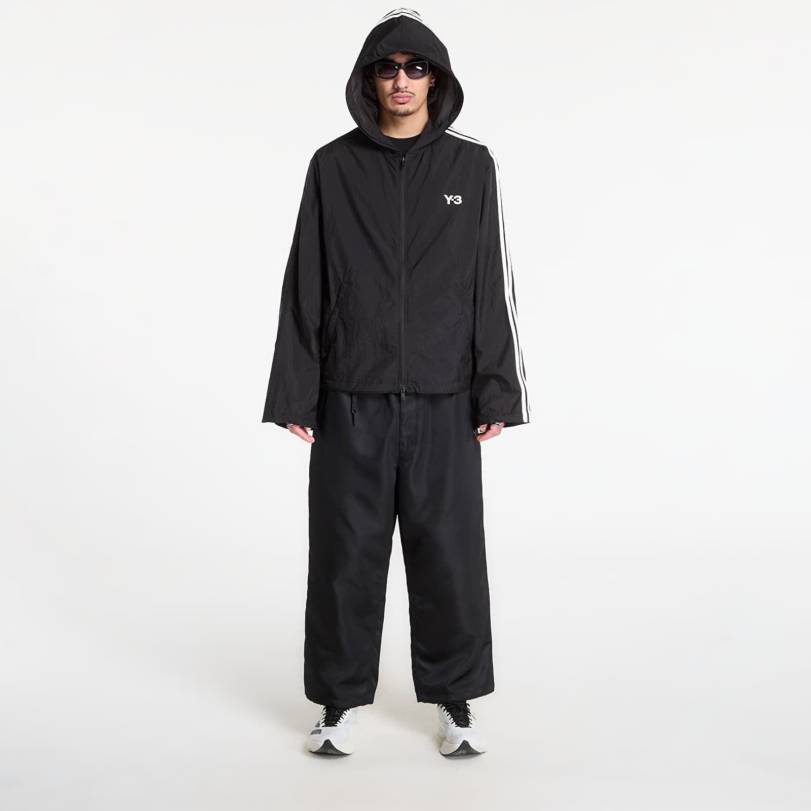 Jacken Y-3 Nylon Wired 3 Stripes Track Top Black