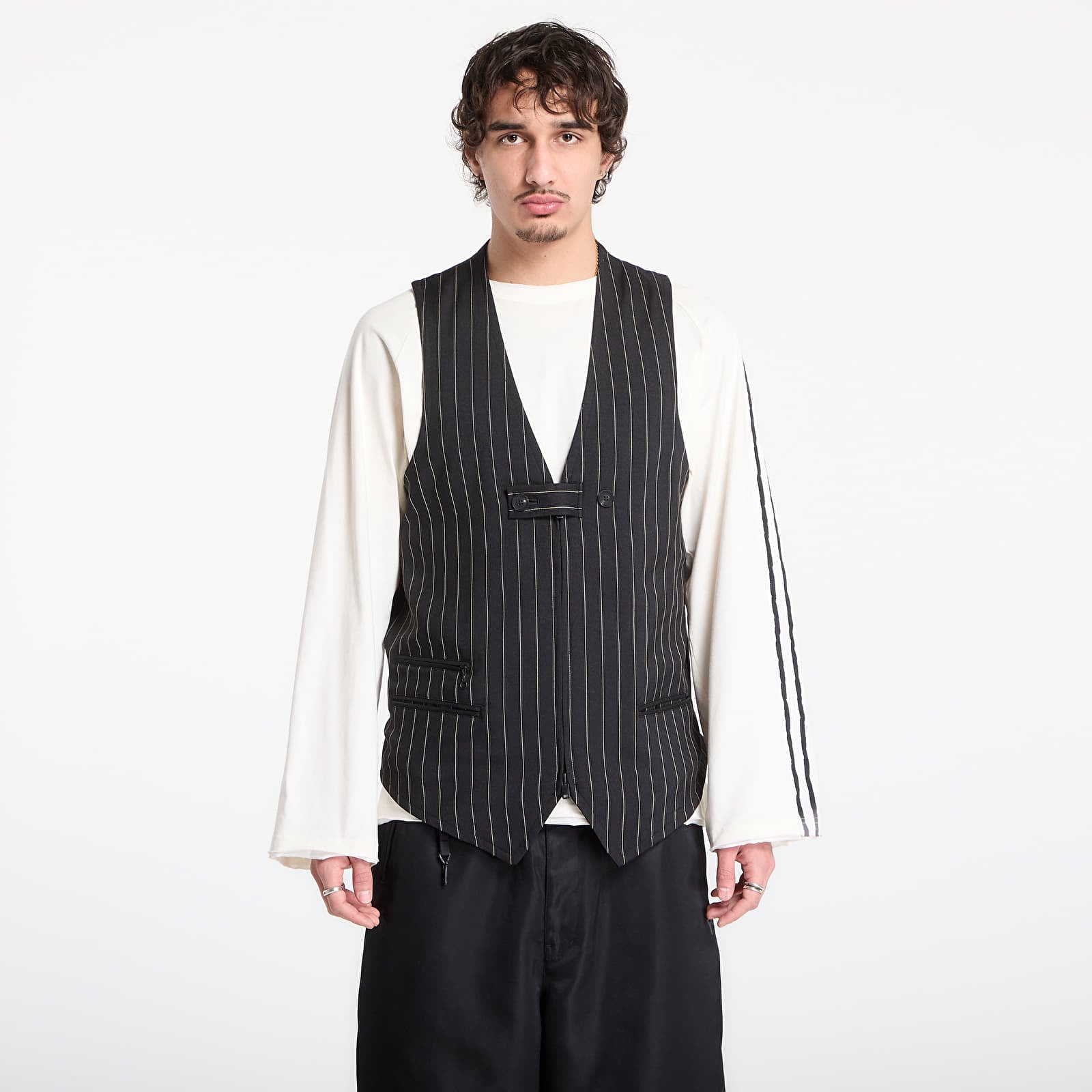 Gilè Y-3 Sport Uniform Pinstripe Tailored Vest Black