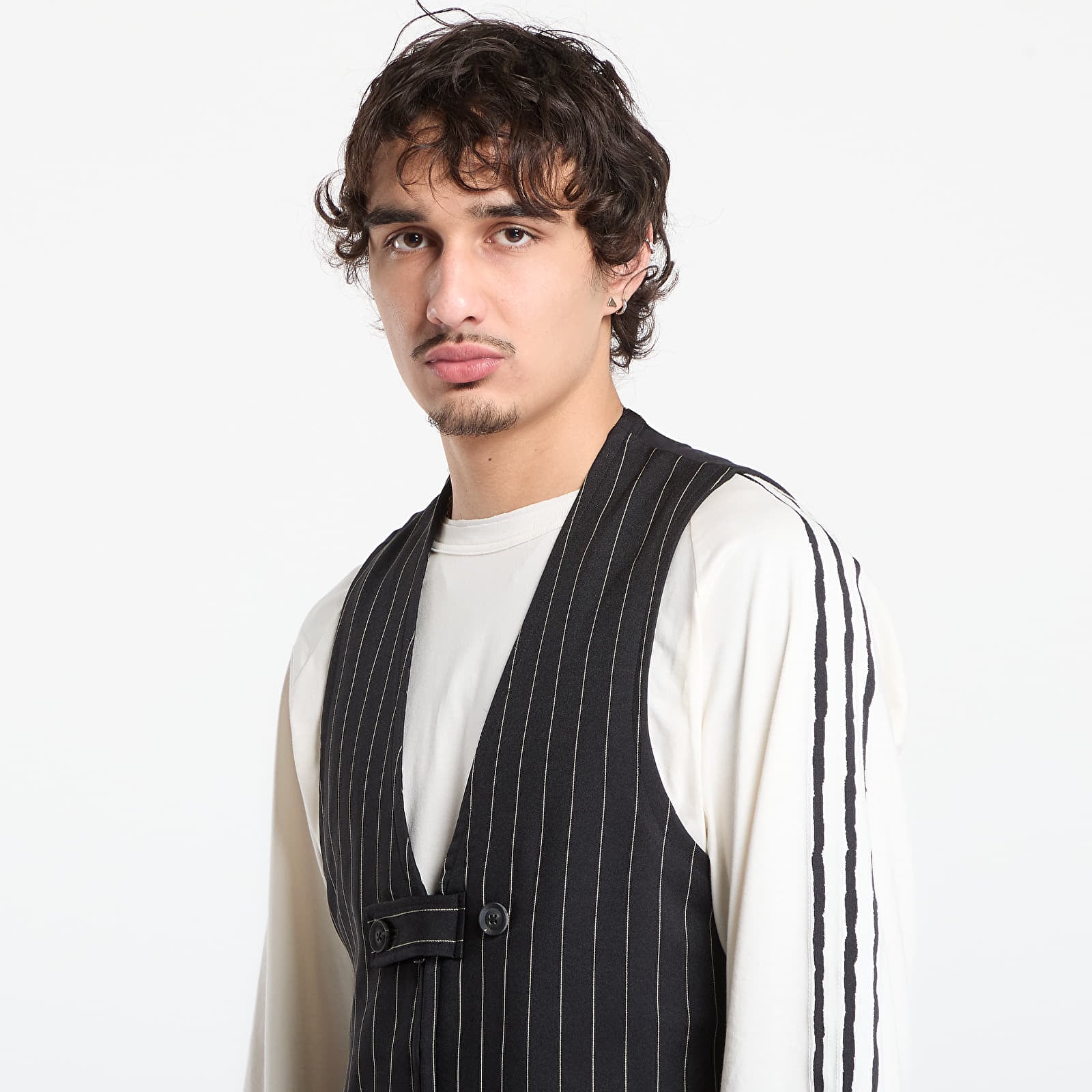 Gilè Y-3 Sport Uniform Pinstripe Tailored Vest Black