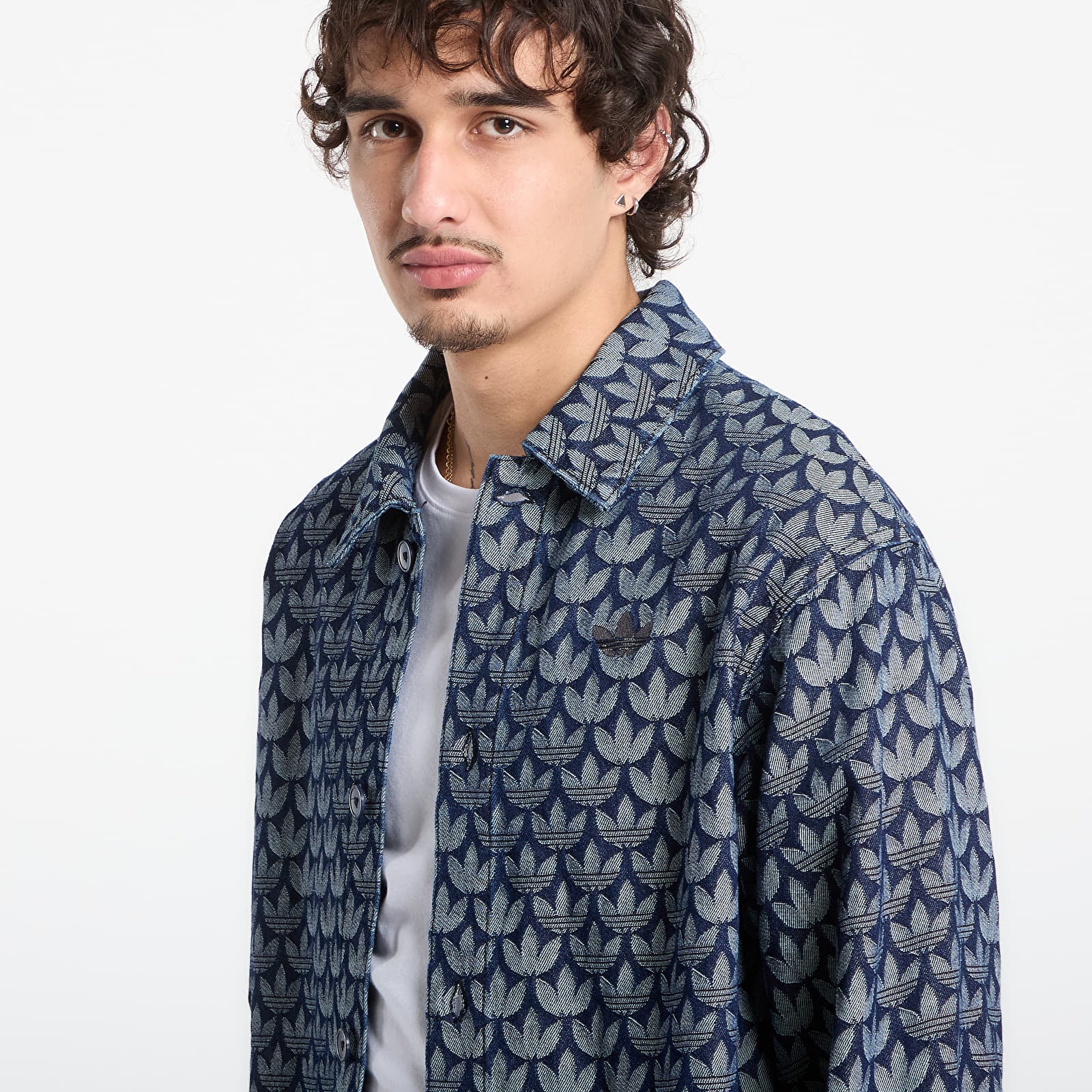 Chemises homme adidas Monogram Shirt Indigo Denim