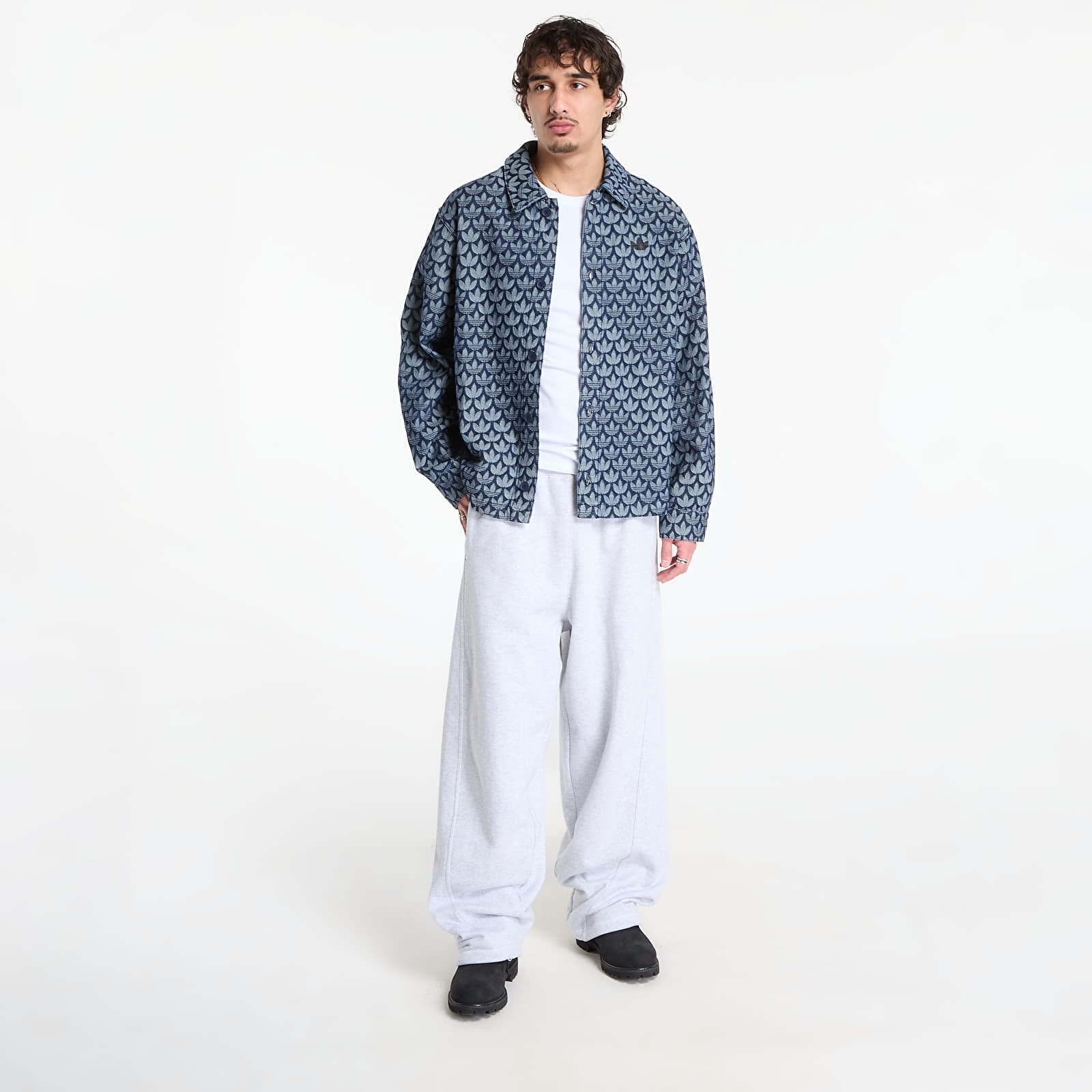 Chemises homme adidas Monogram Shirt Indigo Denim