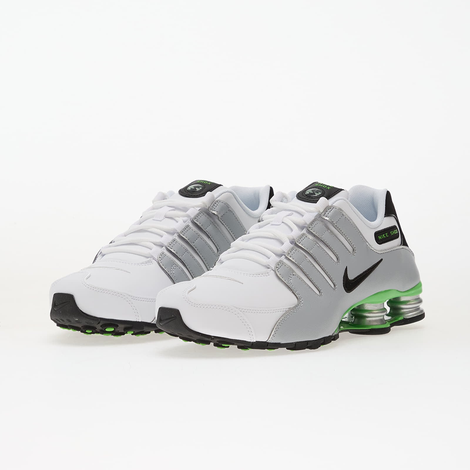 Vyriška avalynė Nike Shox Nz White/ Black-Metallic Silver-Green Pulse